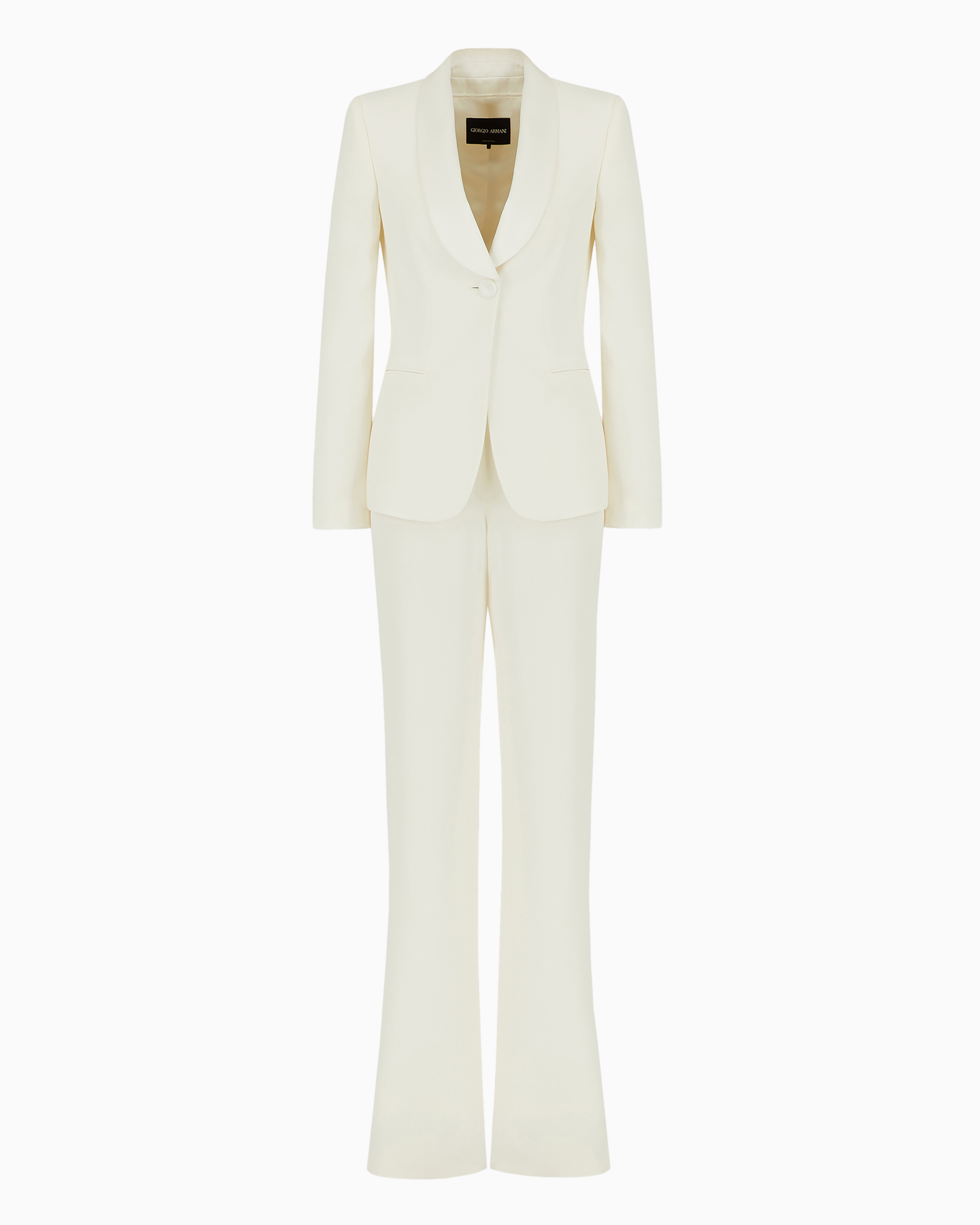 Giorgio Armani Official Store Crepe Tuxedo Pure Silk Jacket In White