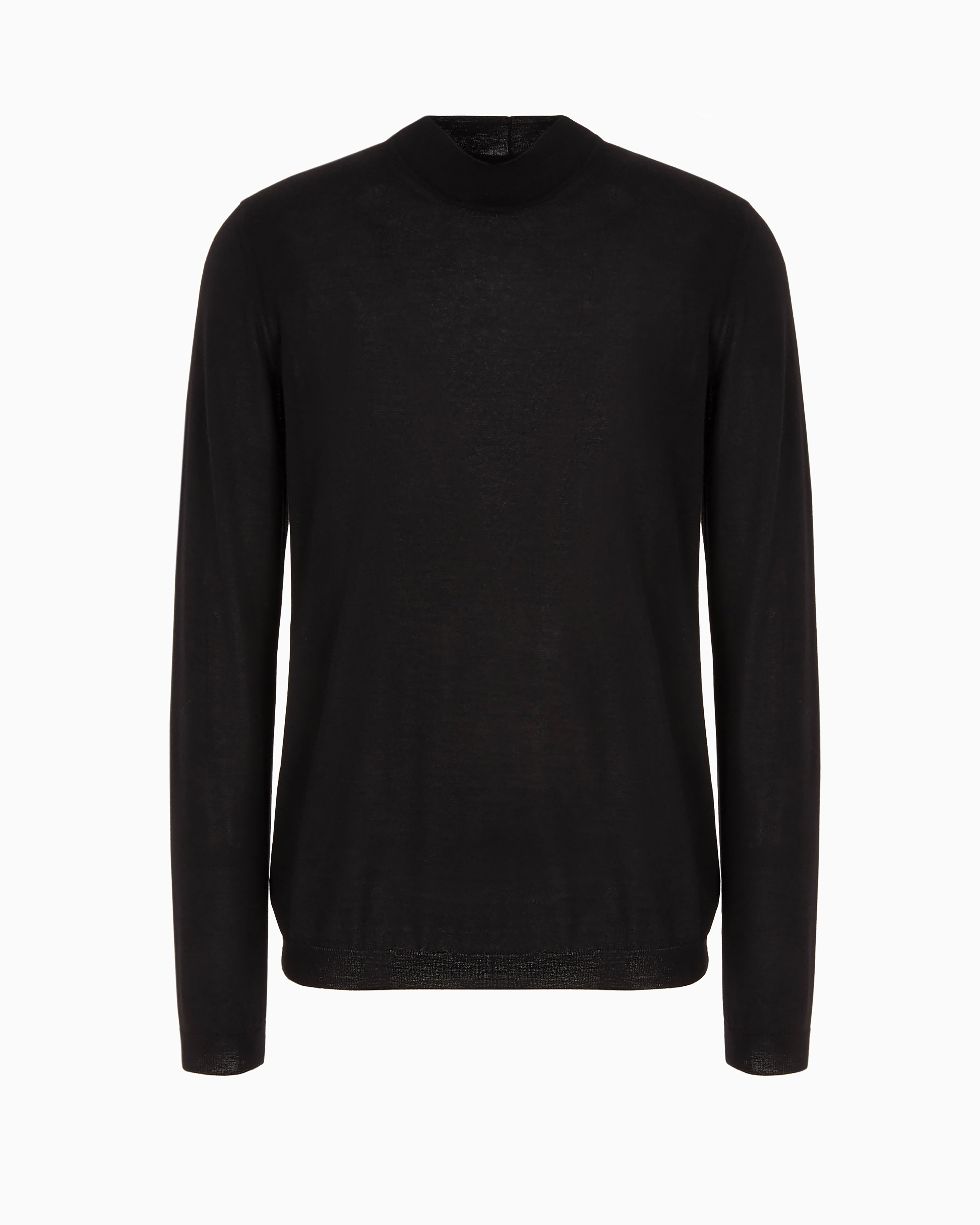 Giorgio Armani Official Store Icon Cashmere Mock-neck Jumper In Black