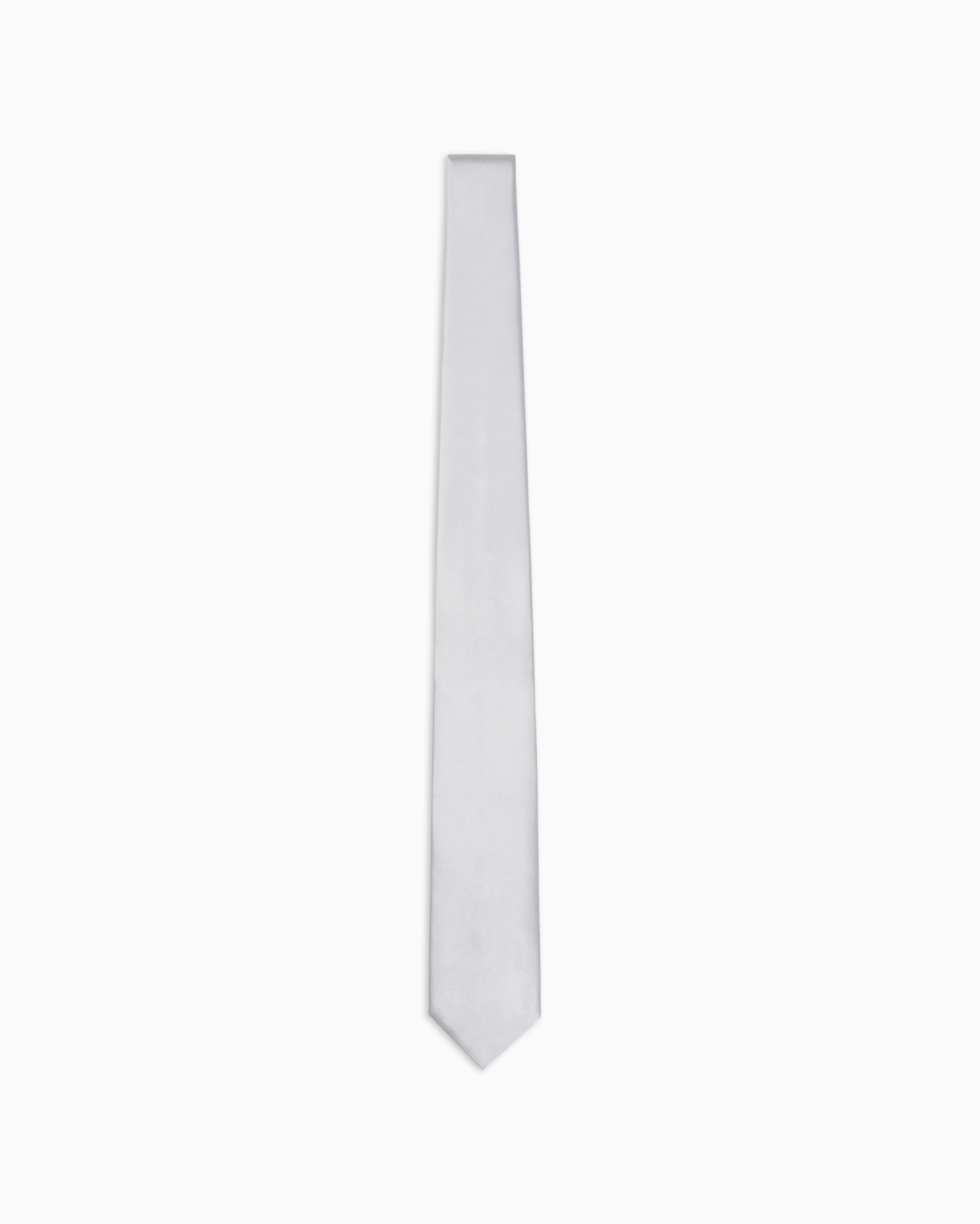 Giorgio Armani Official Store Pure Silk Tie In Light Gray