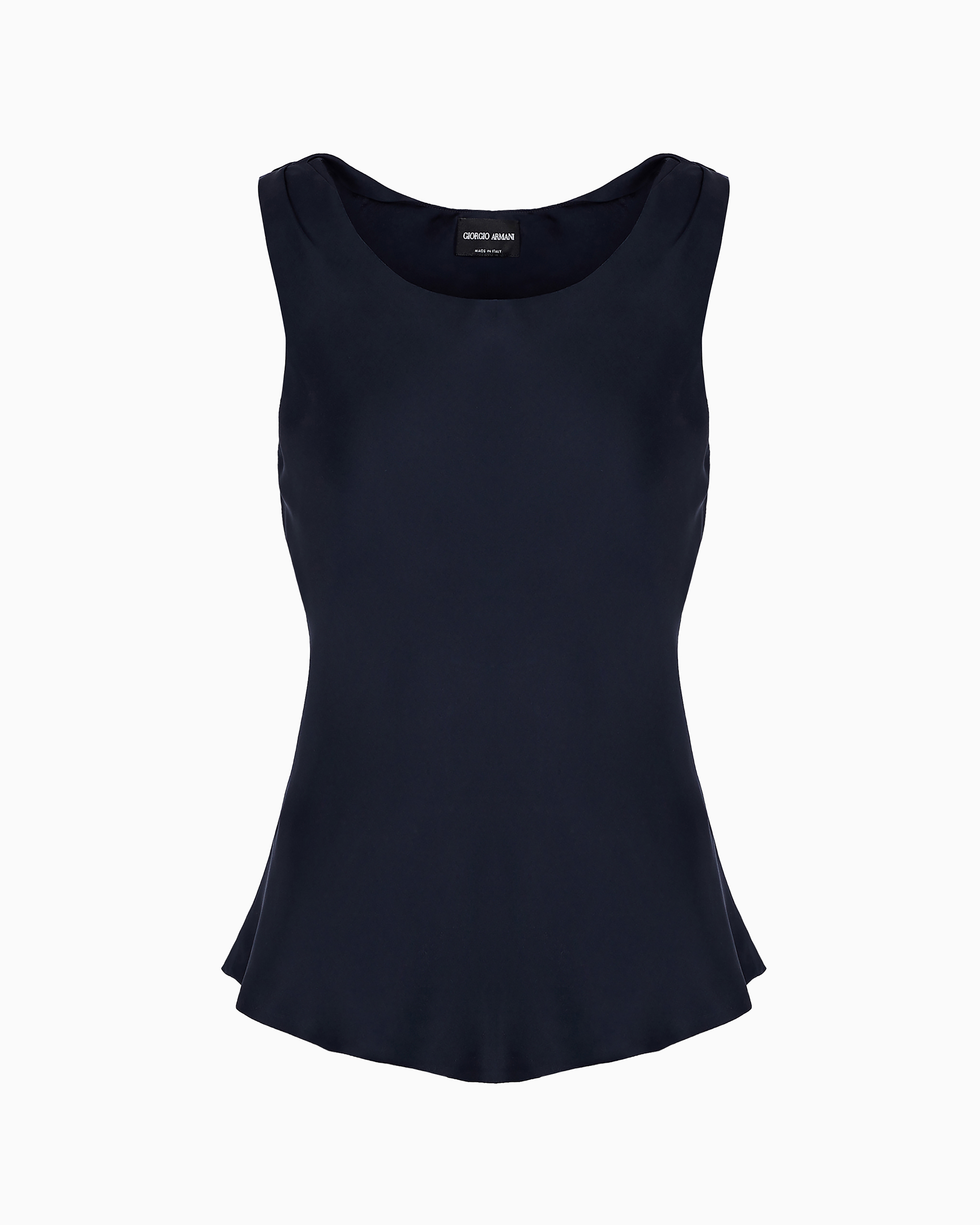 Giorgio Armani Pure Silk Top In Navy_blue