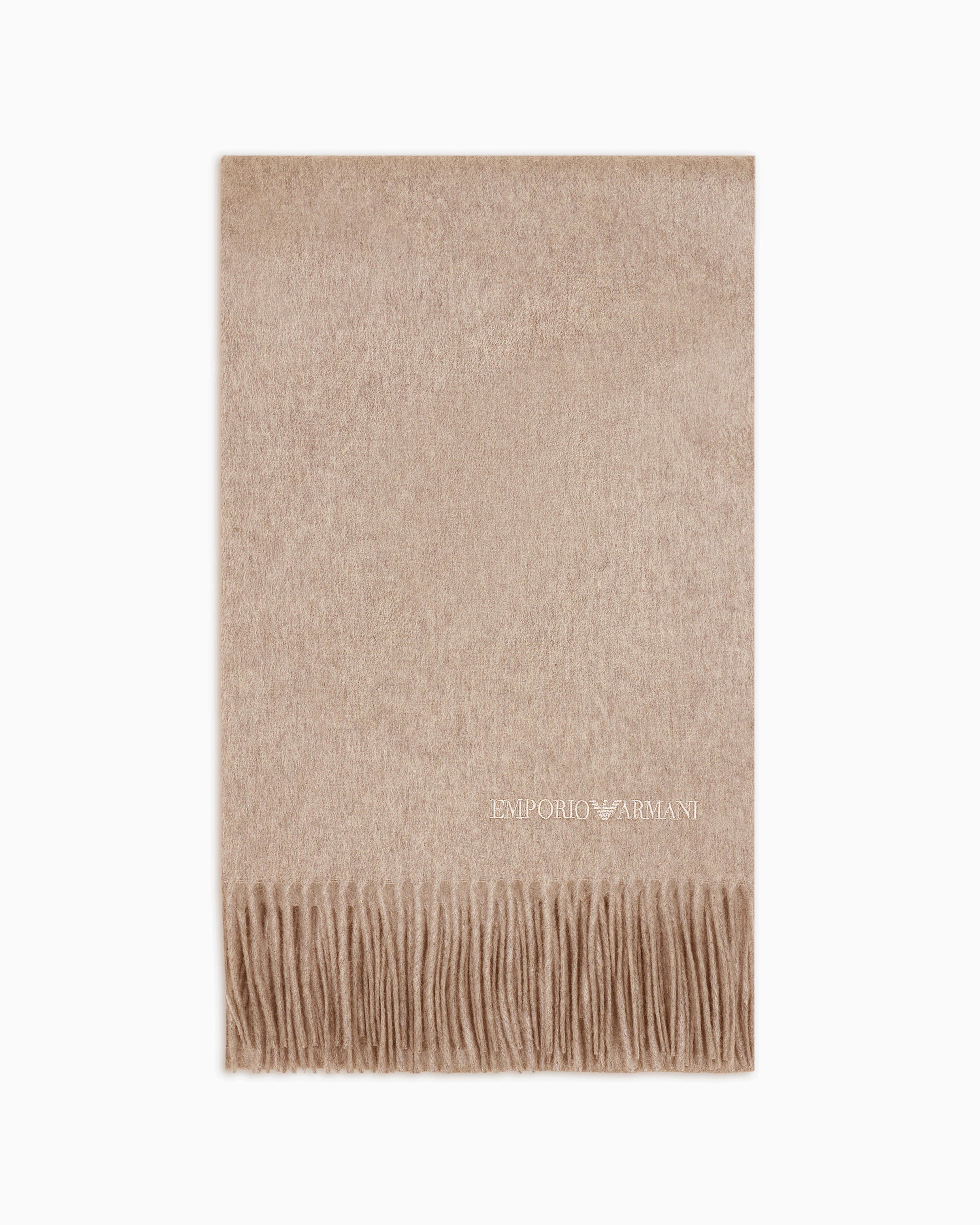 Emporio Armani Pure Cashmere Stole In Beige