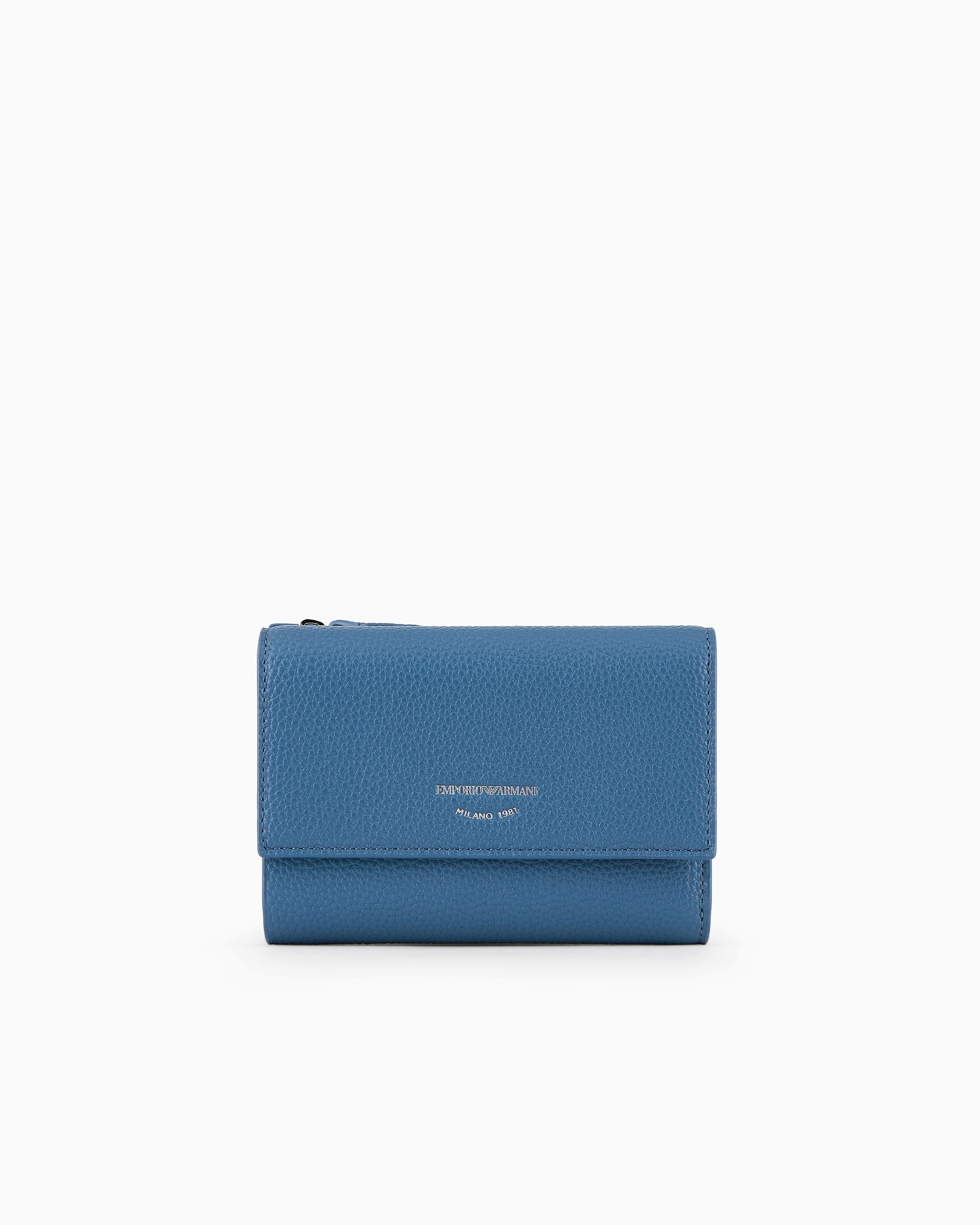 Emporio Armani Official Store Myea Bifold Wallet With Deer Print In Azure