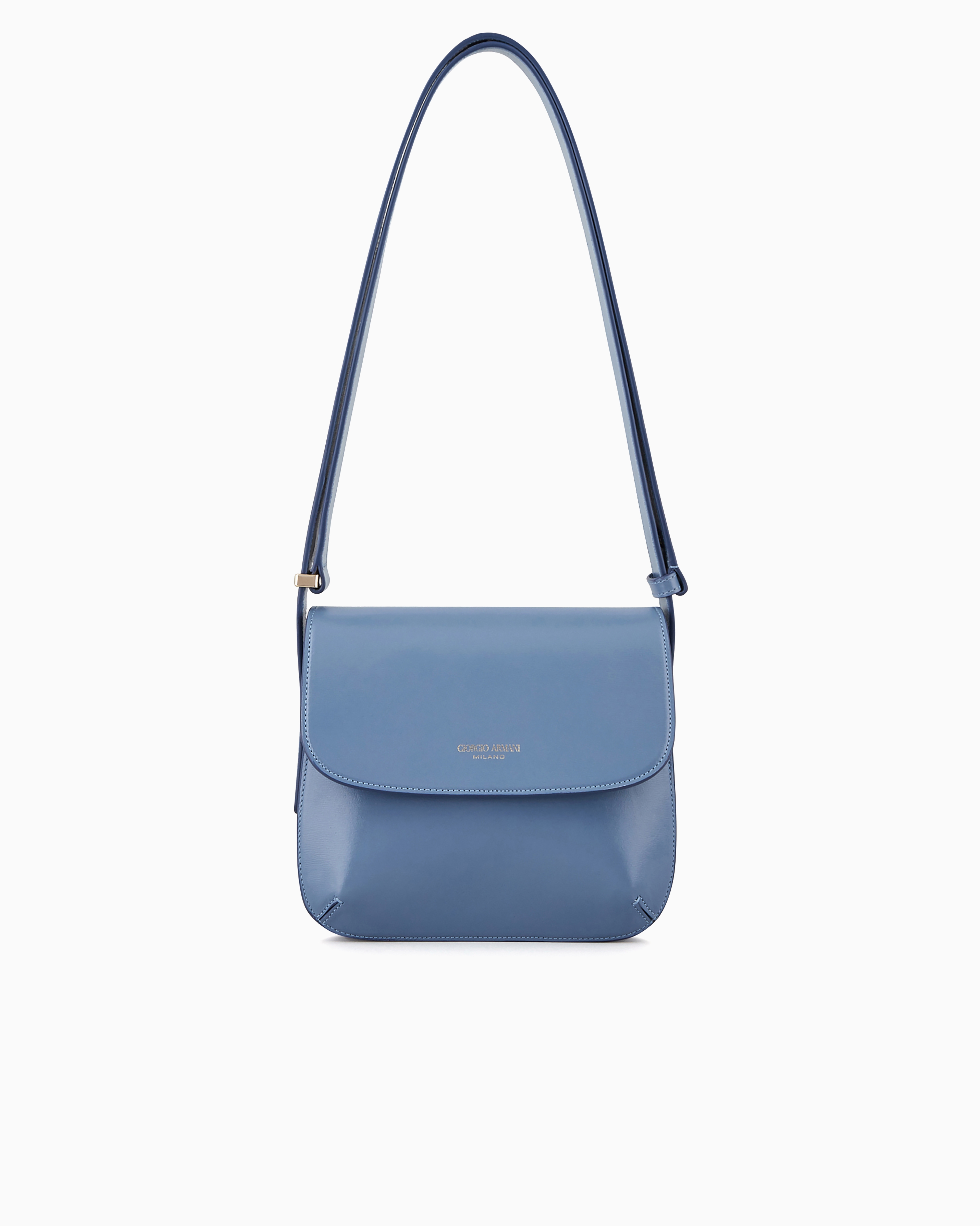 Giorgio Armani Official Store Small Palmellato-leather La Prima Bag In Azure