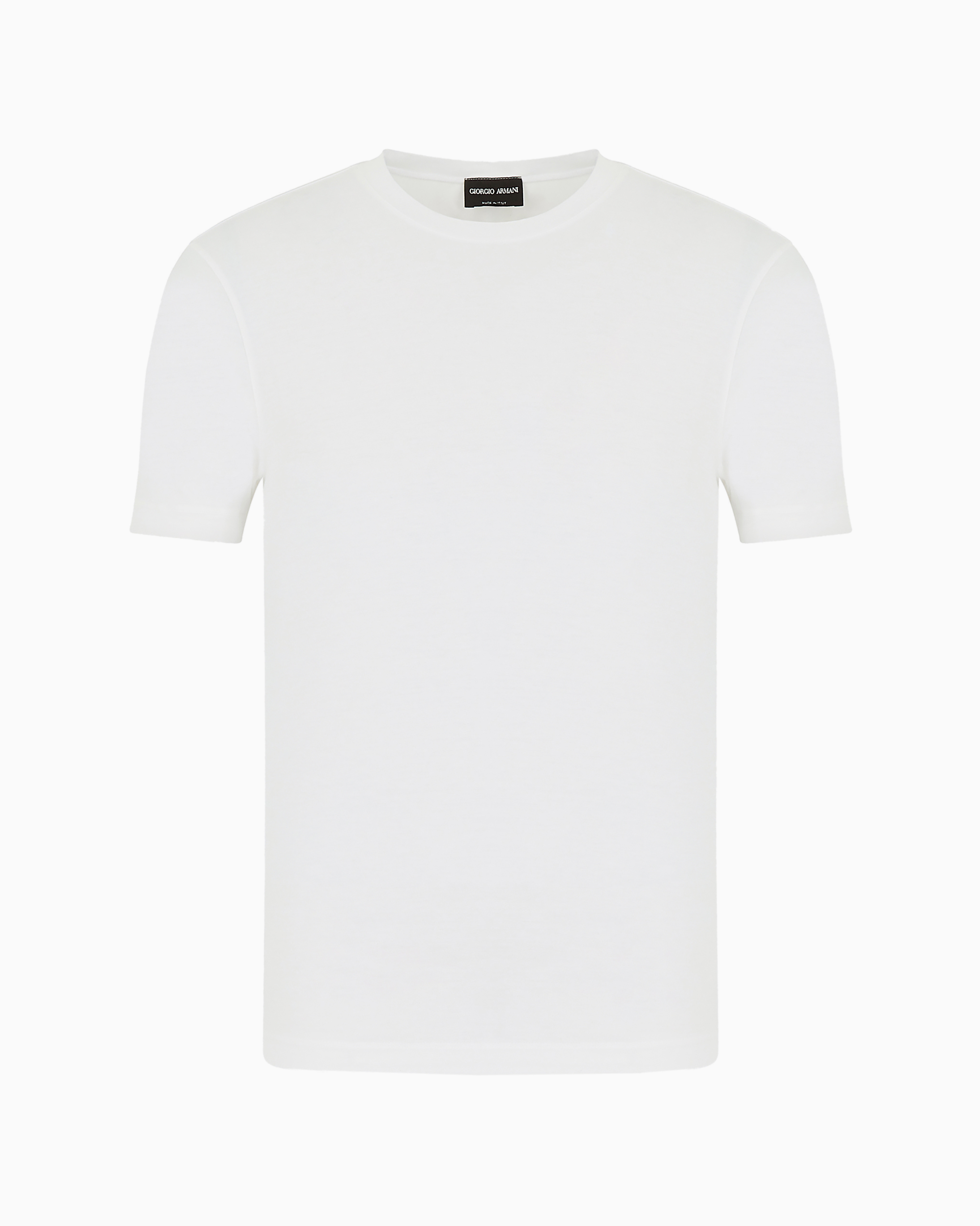 Giorgio Armani Men Stretch Viscose Jersey Crew Neck T-shirt In White
