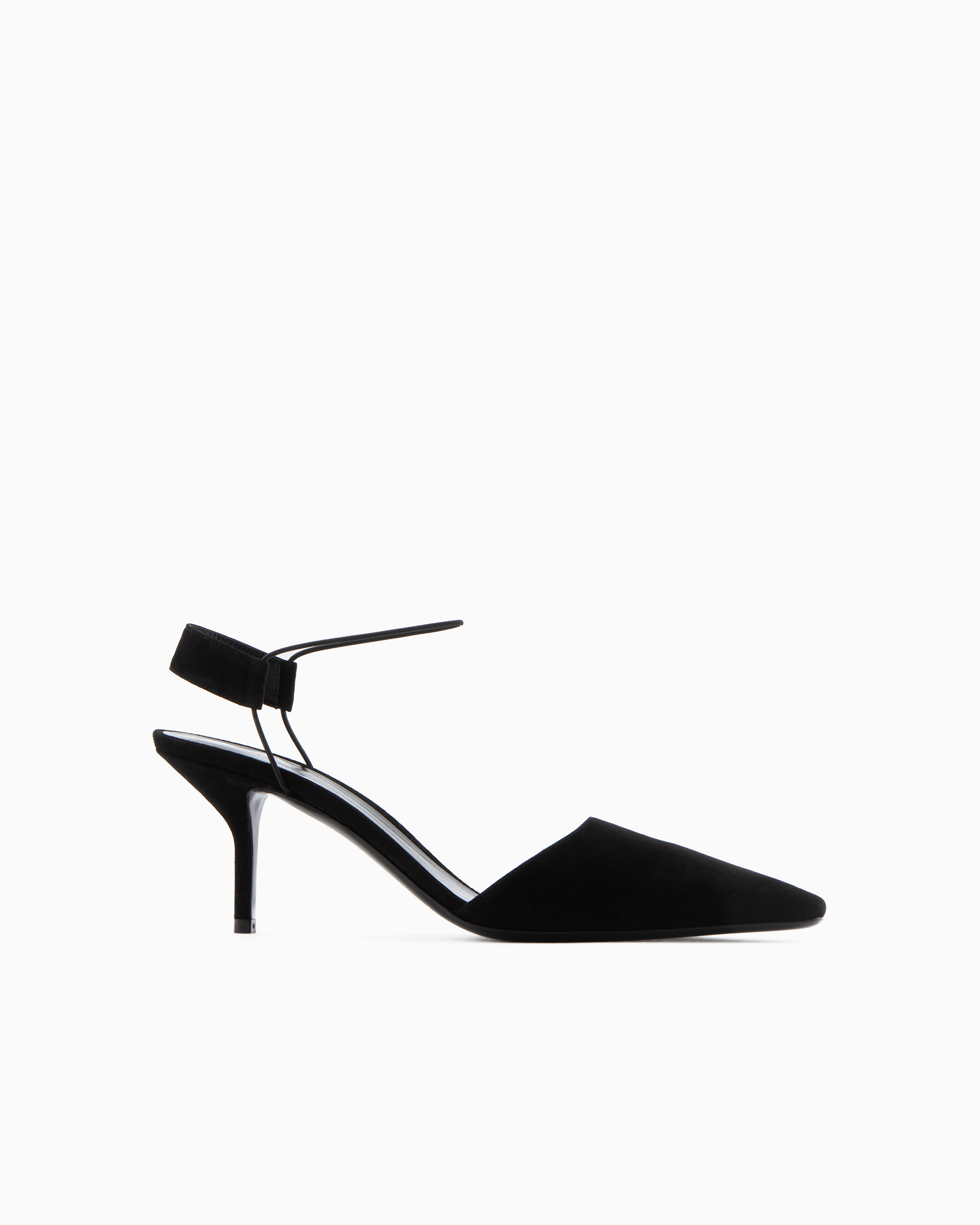 Giorgio Armani Official Store Suede Slingbacks In Black