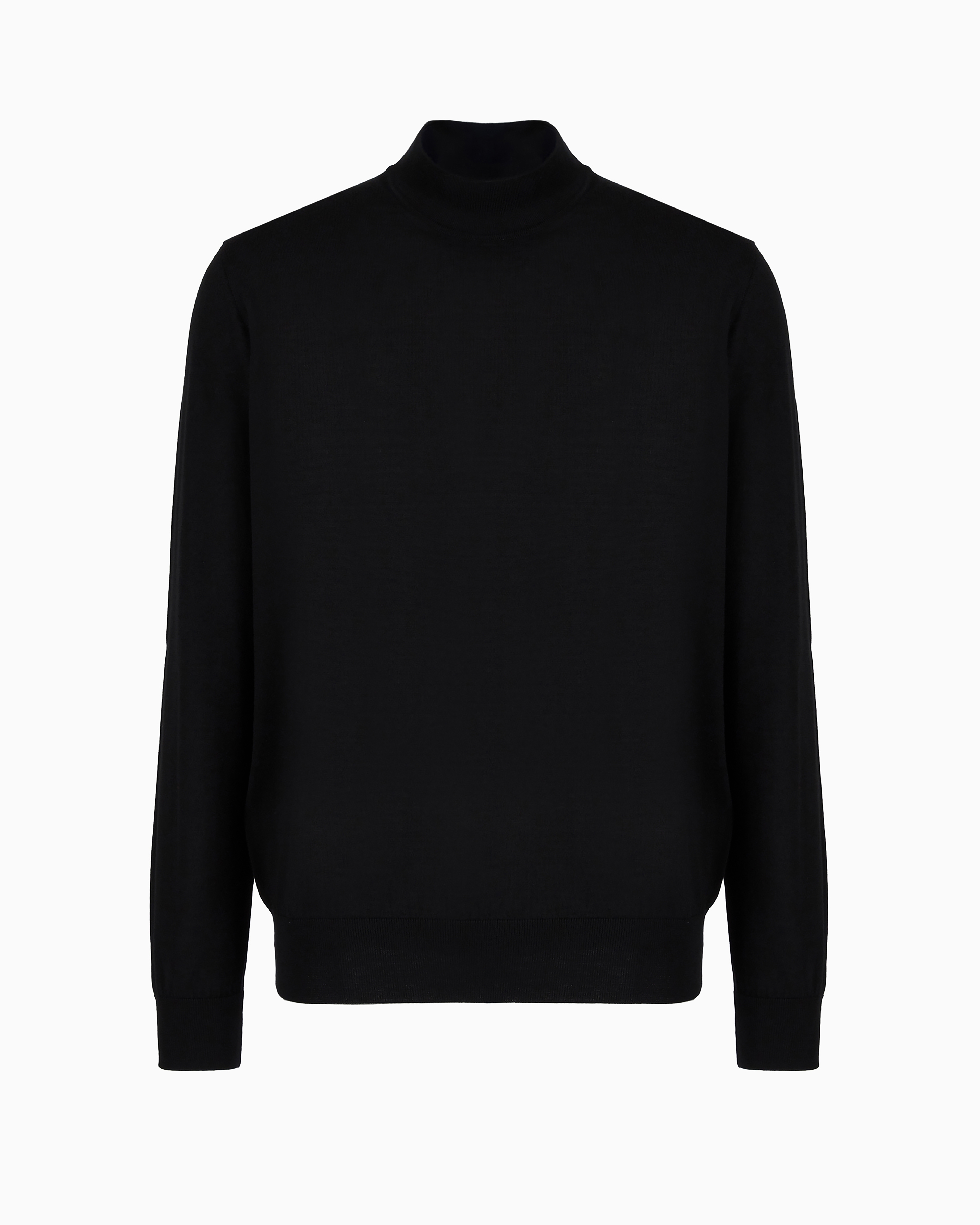 Giorgio Armani Official Store Virgin-wool Mock-neck Jumper In Black