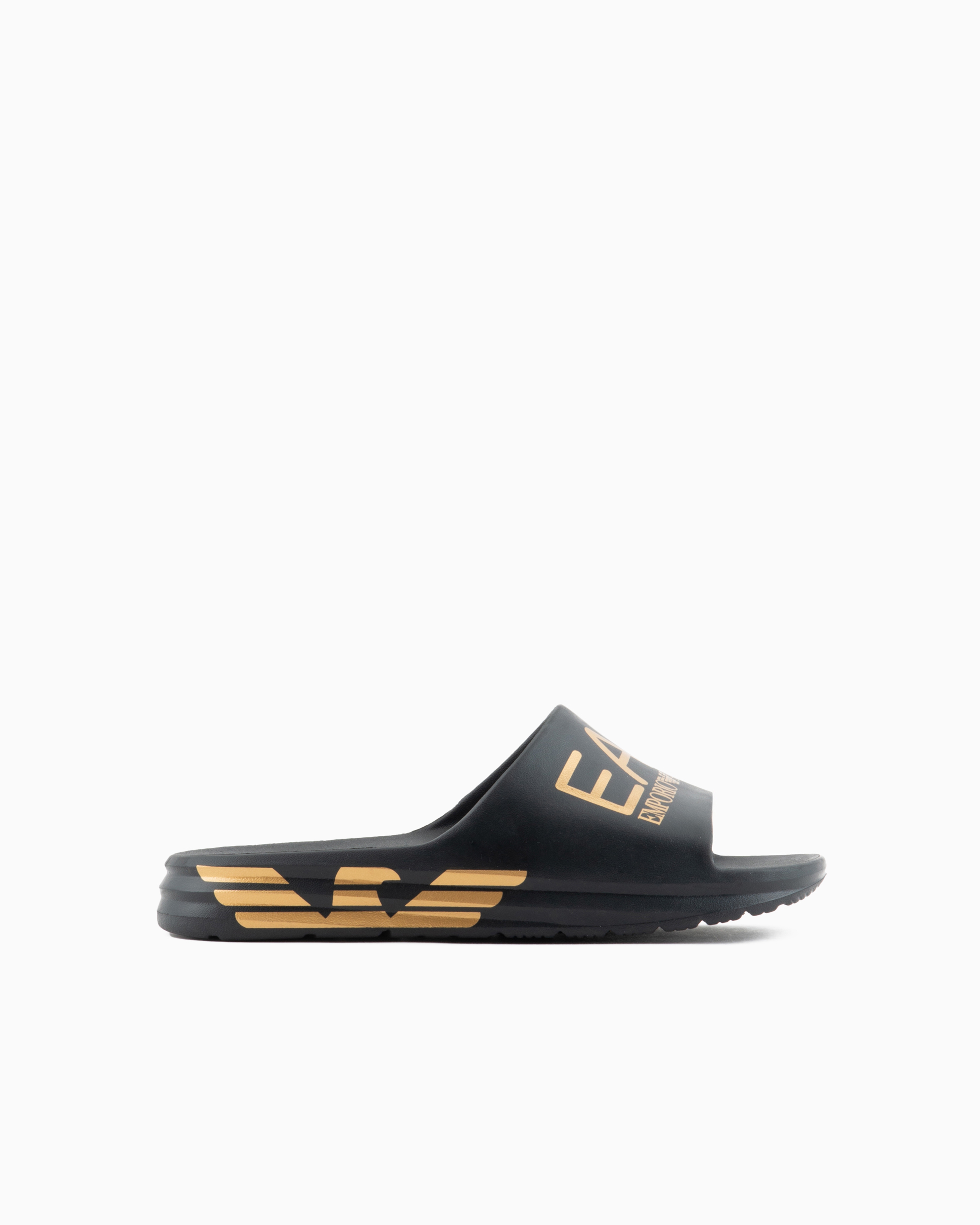 Ea7 Official Store Crusher Distance Slides With Oversized Logo In Black