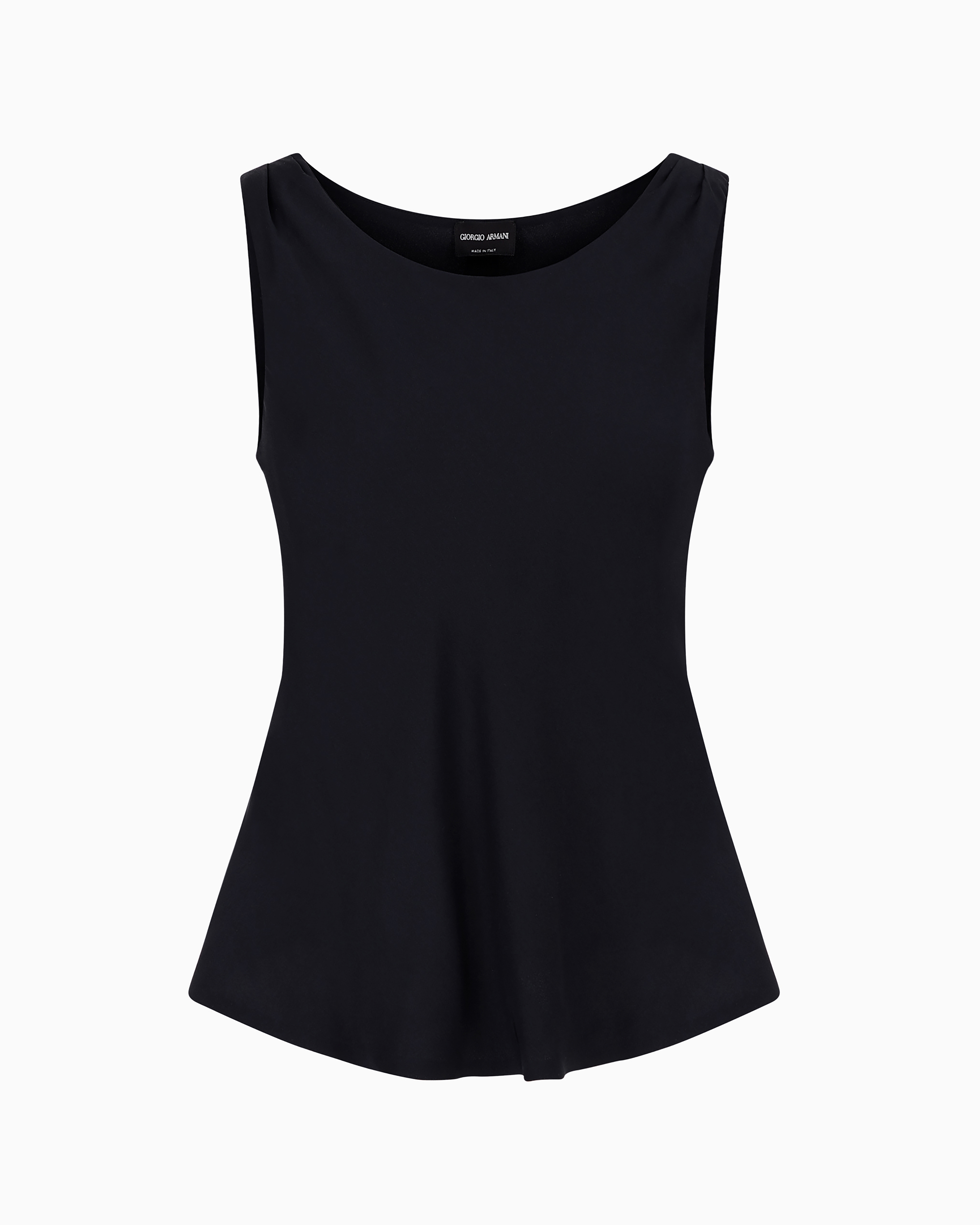 Giorgio Armani Draped Sleeveless Top Blouse In Black