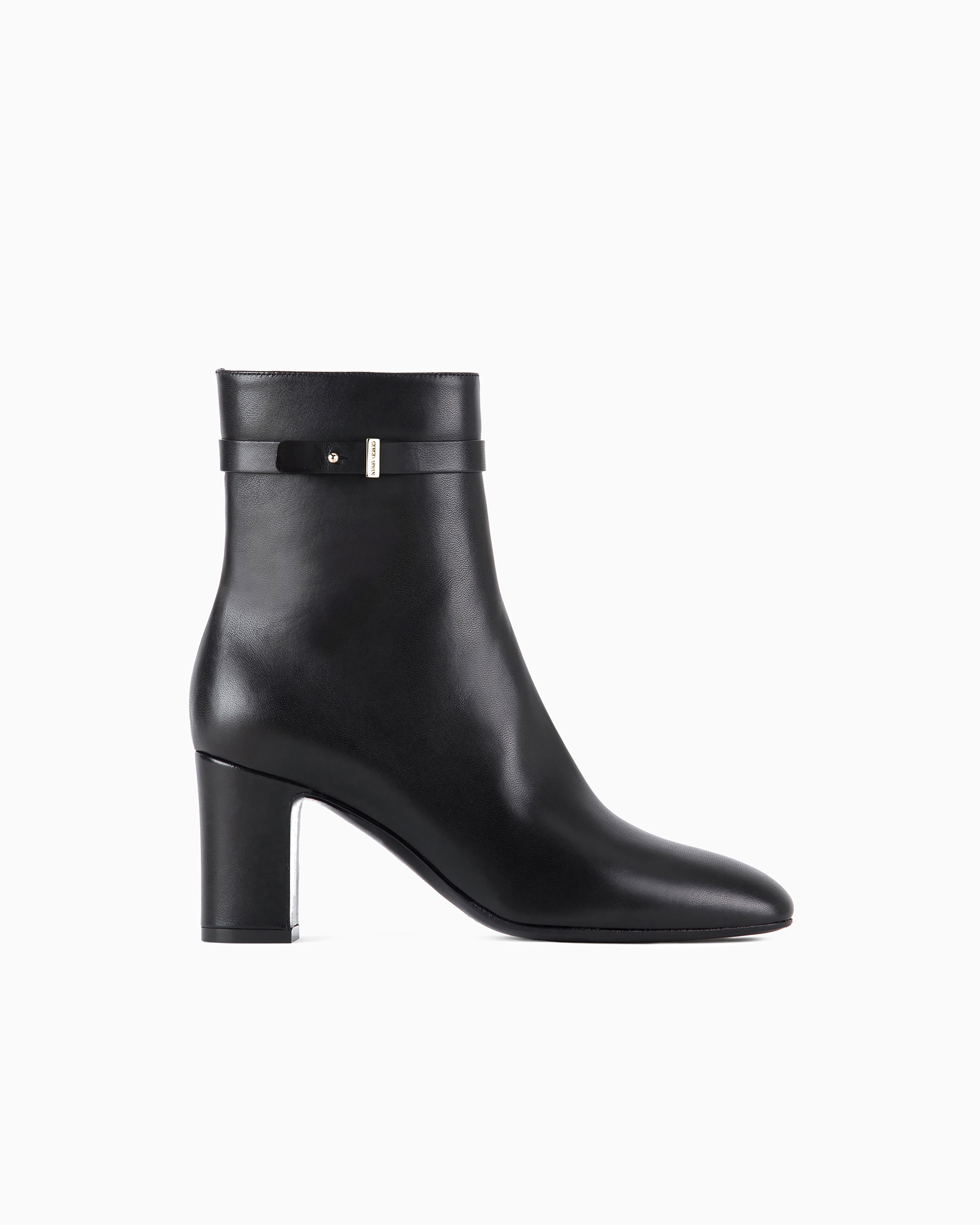 Giorgio Armani Official Store Nappa-leather High-heeled Ankle Boots In Black