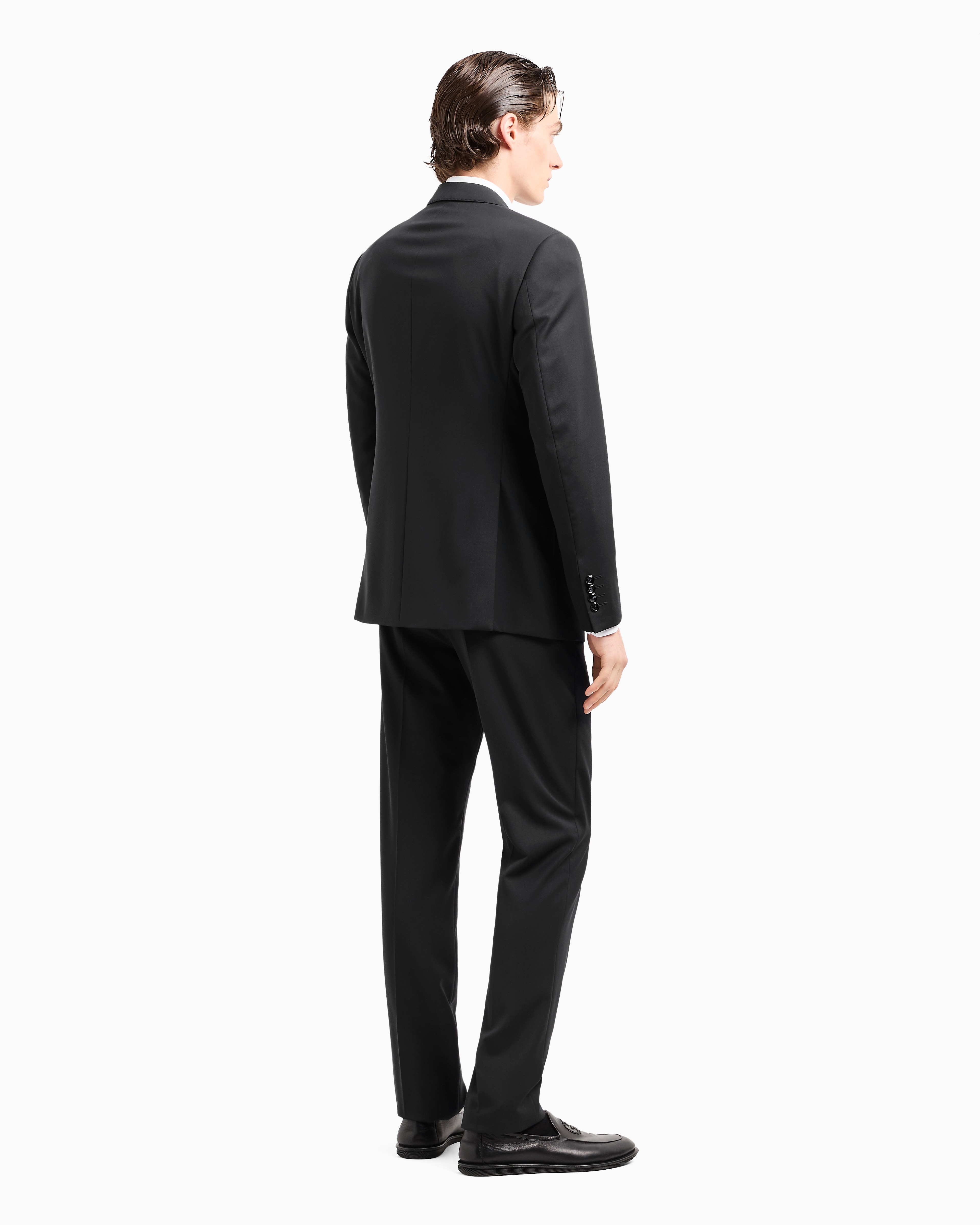GIORGIO ARMANI SINGLE-BREASTED, WATER-REPELLENT WOOL SUIT FROM THE SOFT LINE