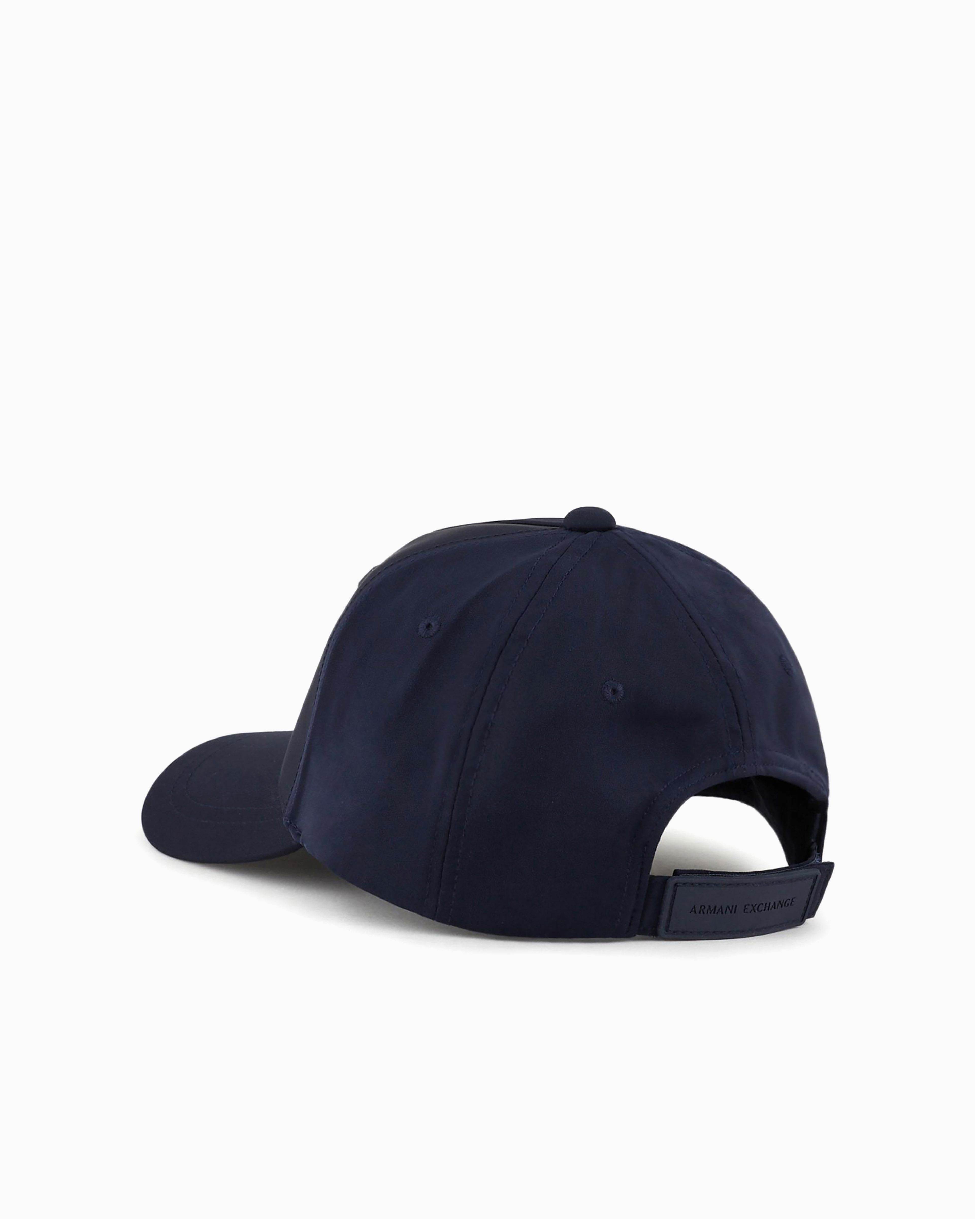 Armani Exchange Visor Cap With Logo In Navy Blue