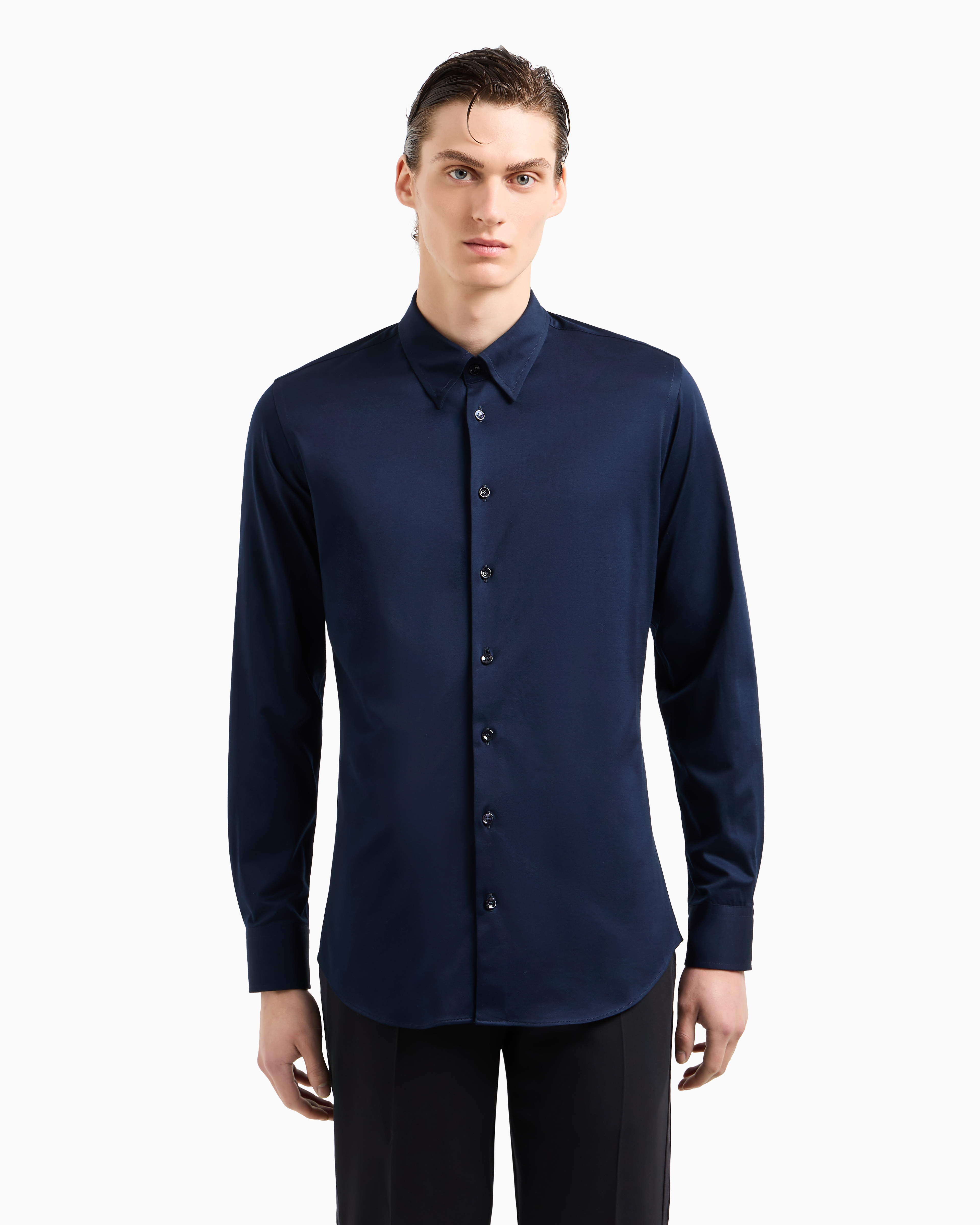 GIORGIO ARMANI ICON SLIM-FIT, COTTON JERSEY SHIRT
