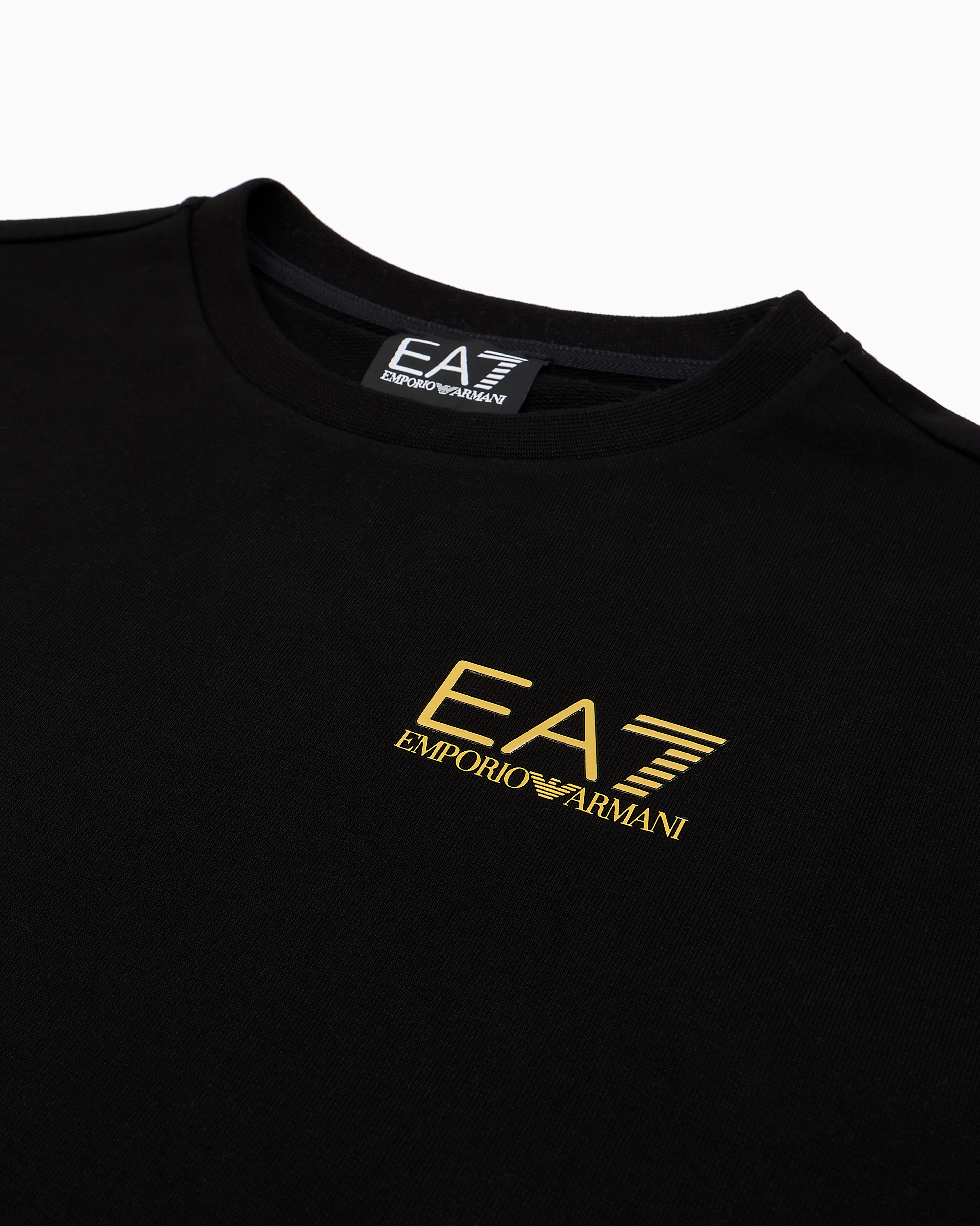 Shop Ea7 Cotton Core Identity Boy Sweatshirt In Black