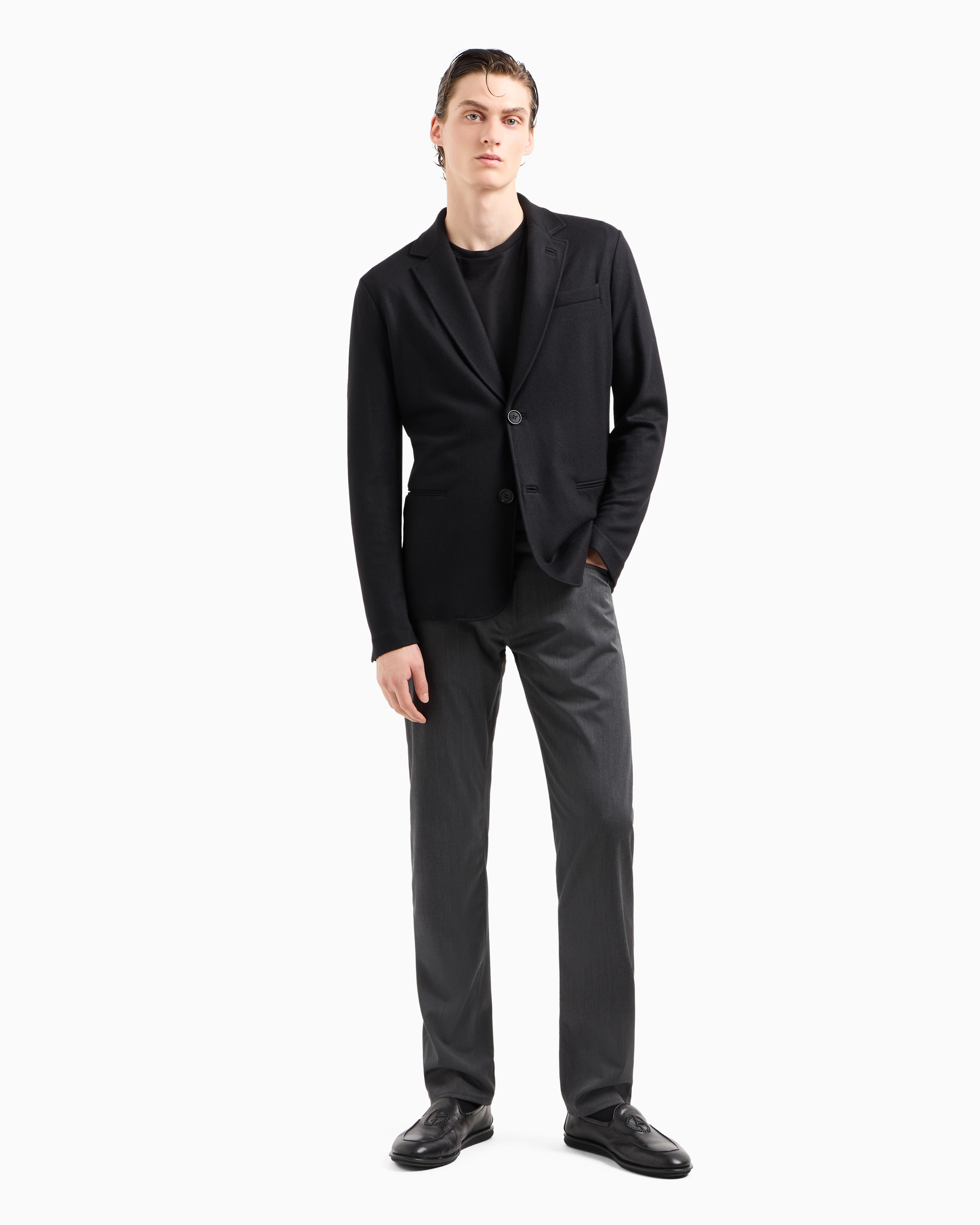 Giorgio Armani Five-pocket, Regular-fit, Virgin-wool Trousers In Grey