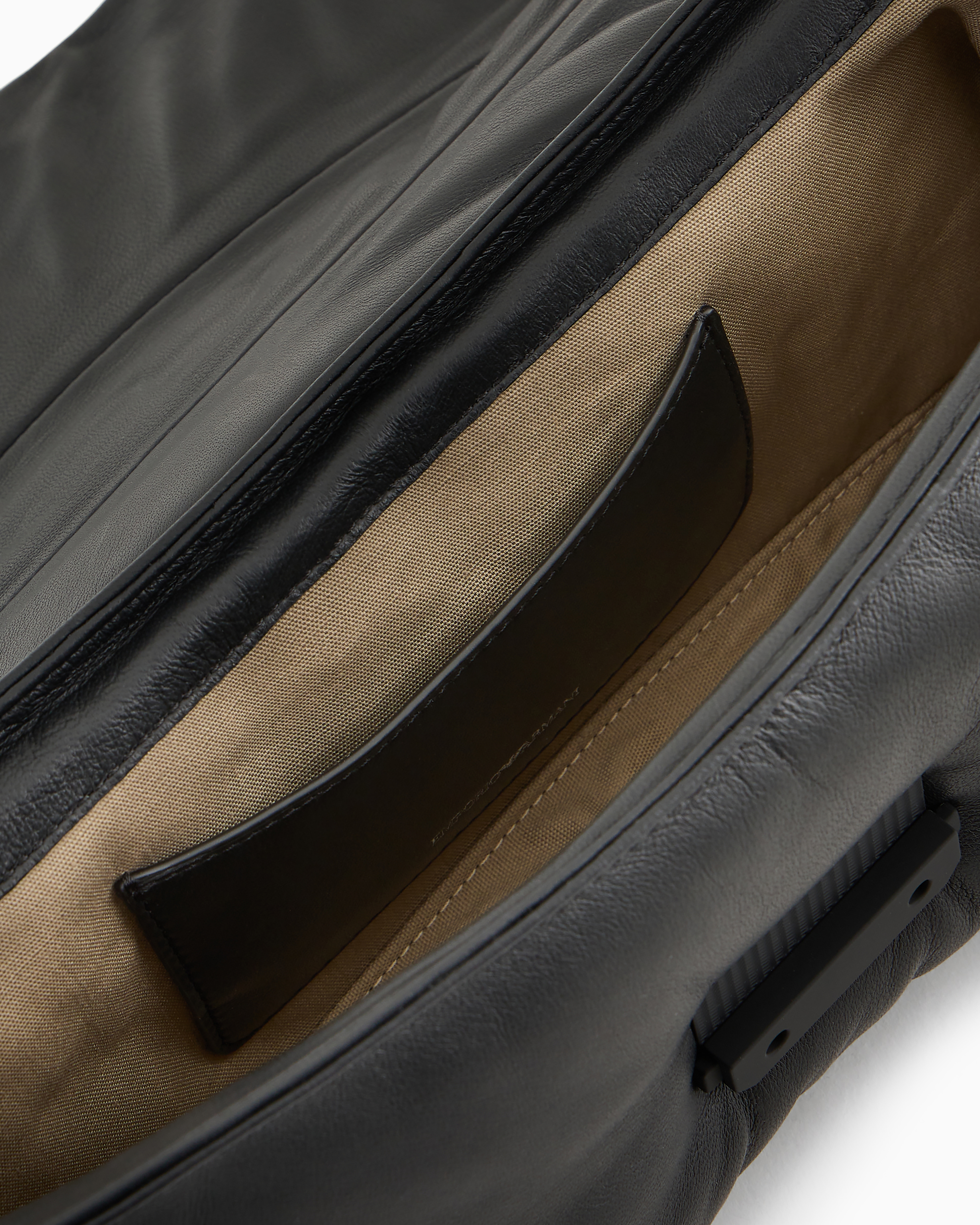 Emporio Armani Official Store Oversized Baguette Shoulder Bag In Puffy Nappa Leather In Black