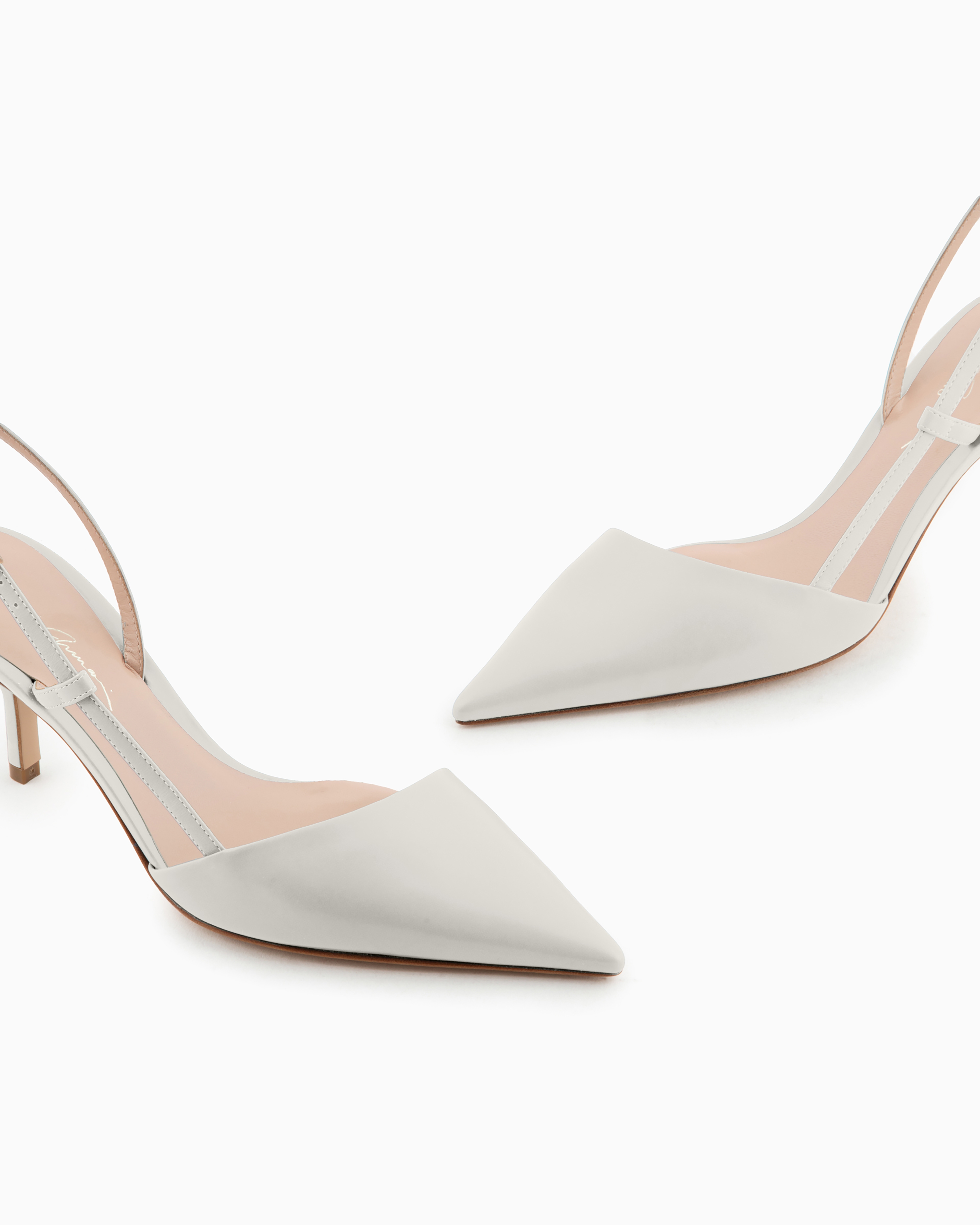 Giorgio Armani Official Store Heels In Pearl Gray