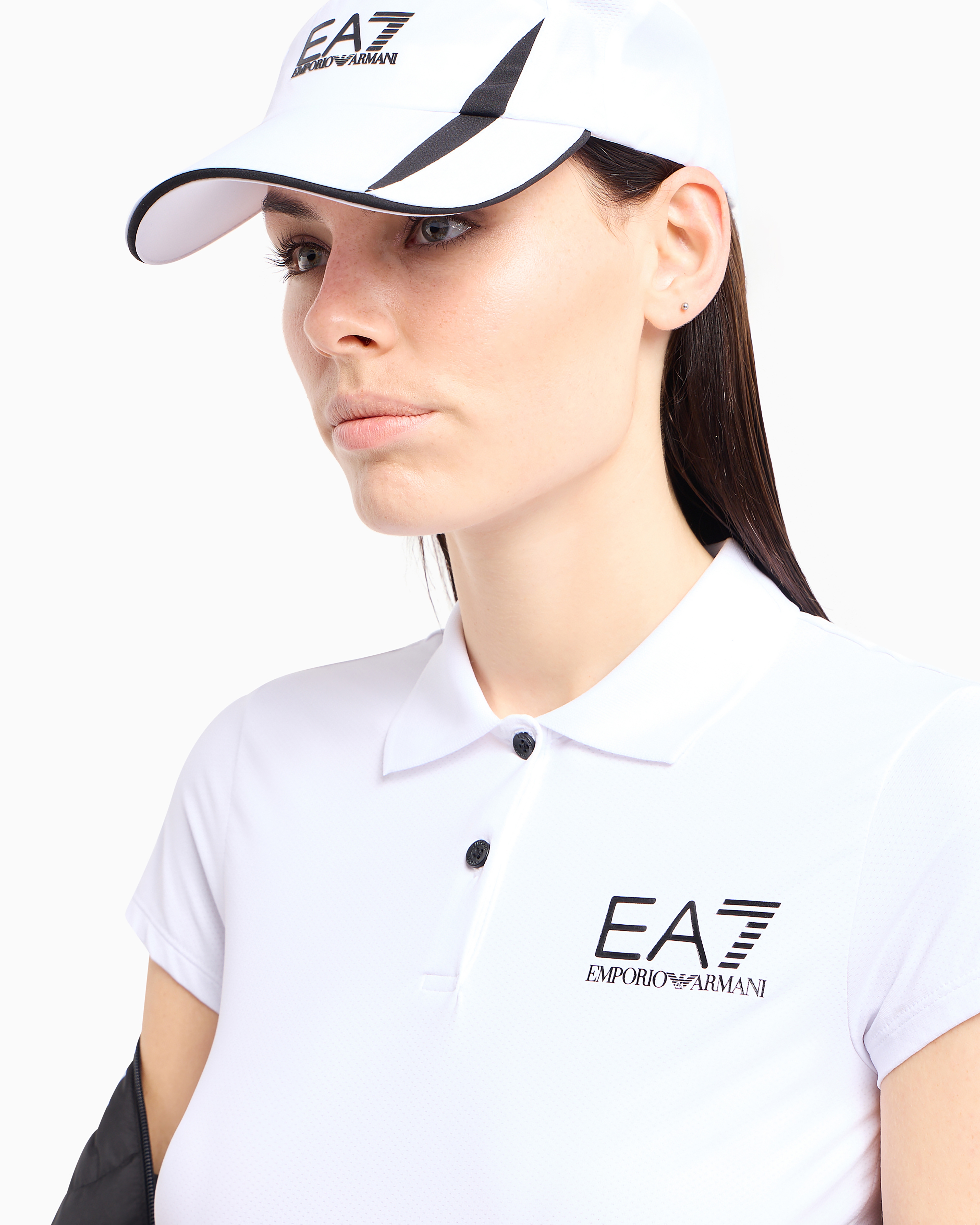 Shop Emporio Armani Tennis Pro Cotton Baseball Cap In White