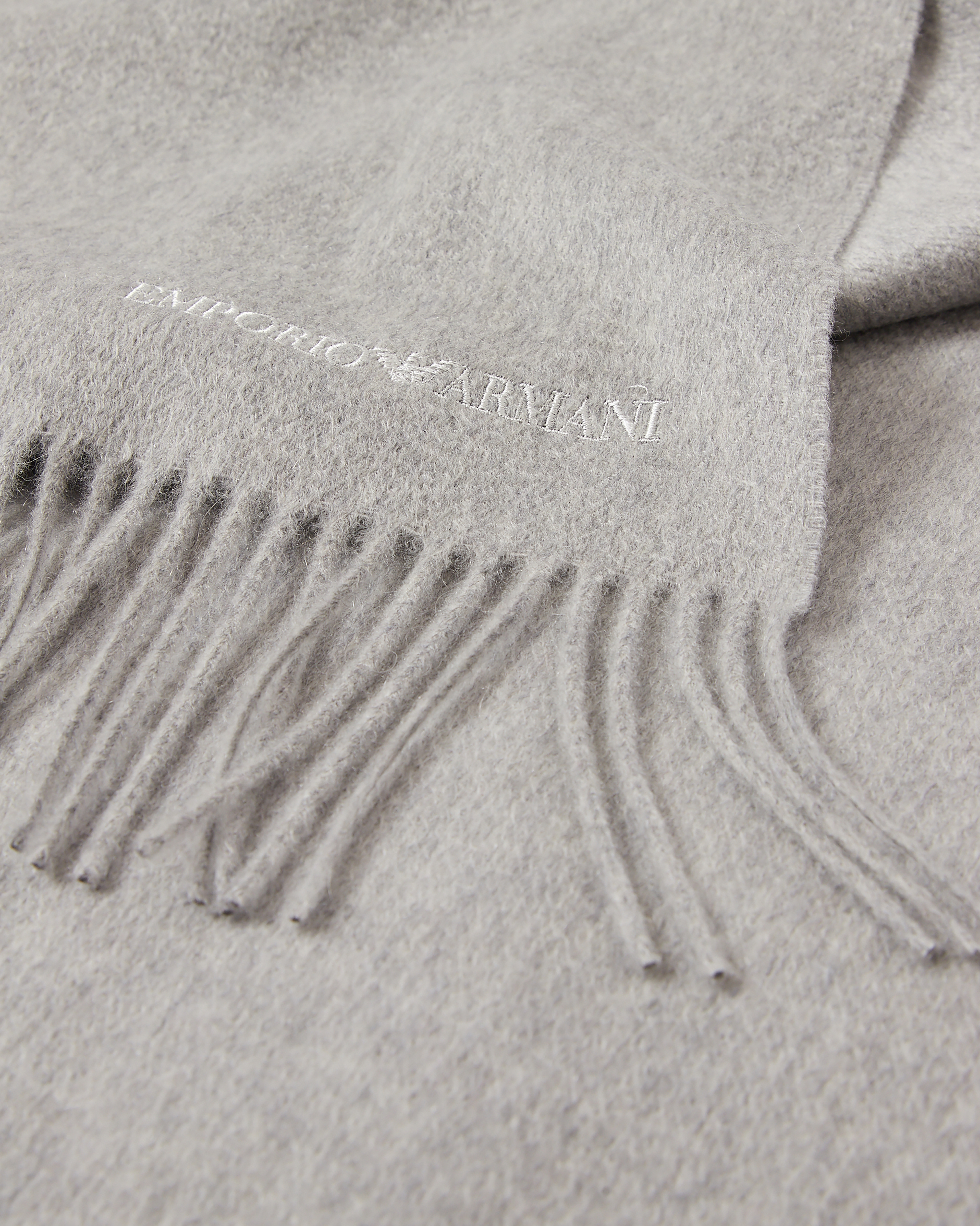Emporio Armani Pure Cashmere Stole In Grey