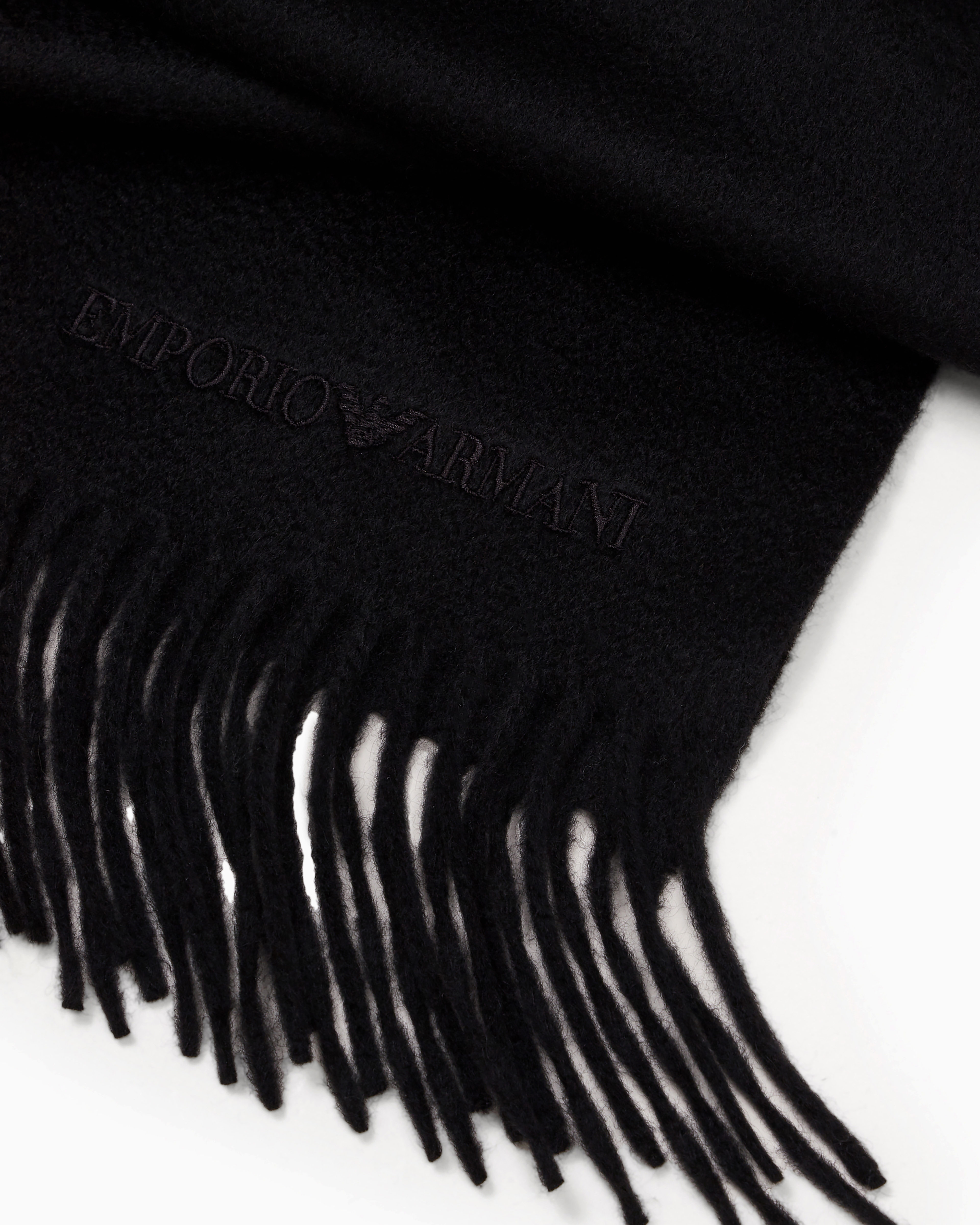 Emporio Armani Pure Cashmere Stole In Black