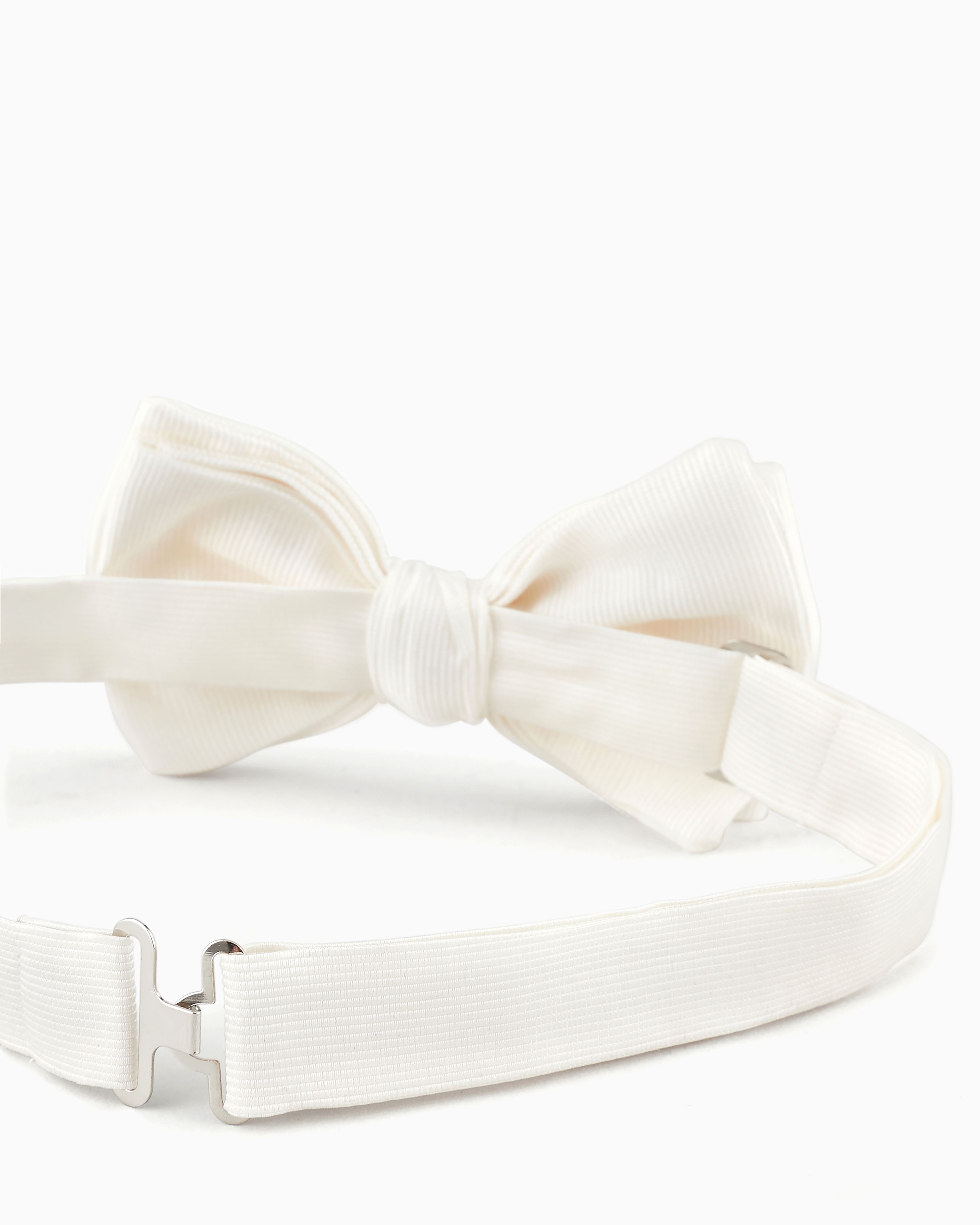 Giorgio Armani Official Store Silk Satin Bow Tie In White