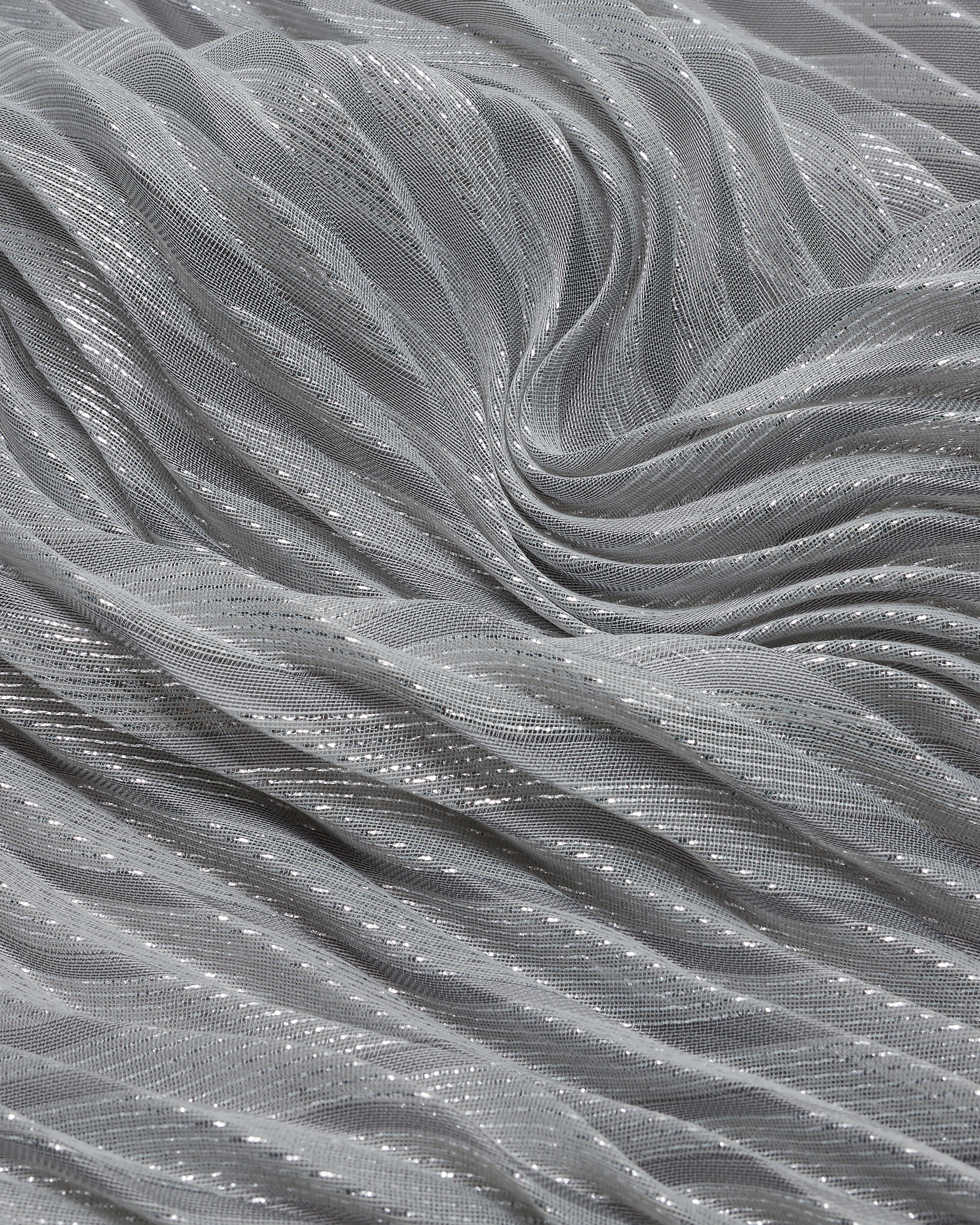 Emporio Armani Gradient, Lurex Patterned Pleated Stole In Grey