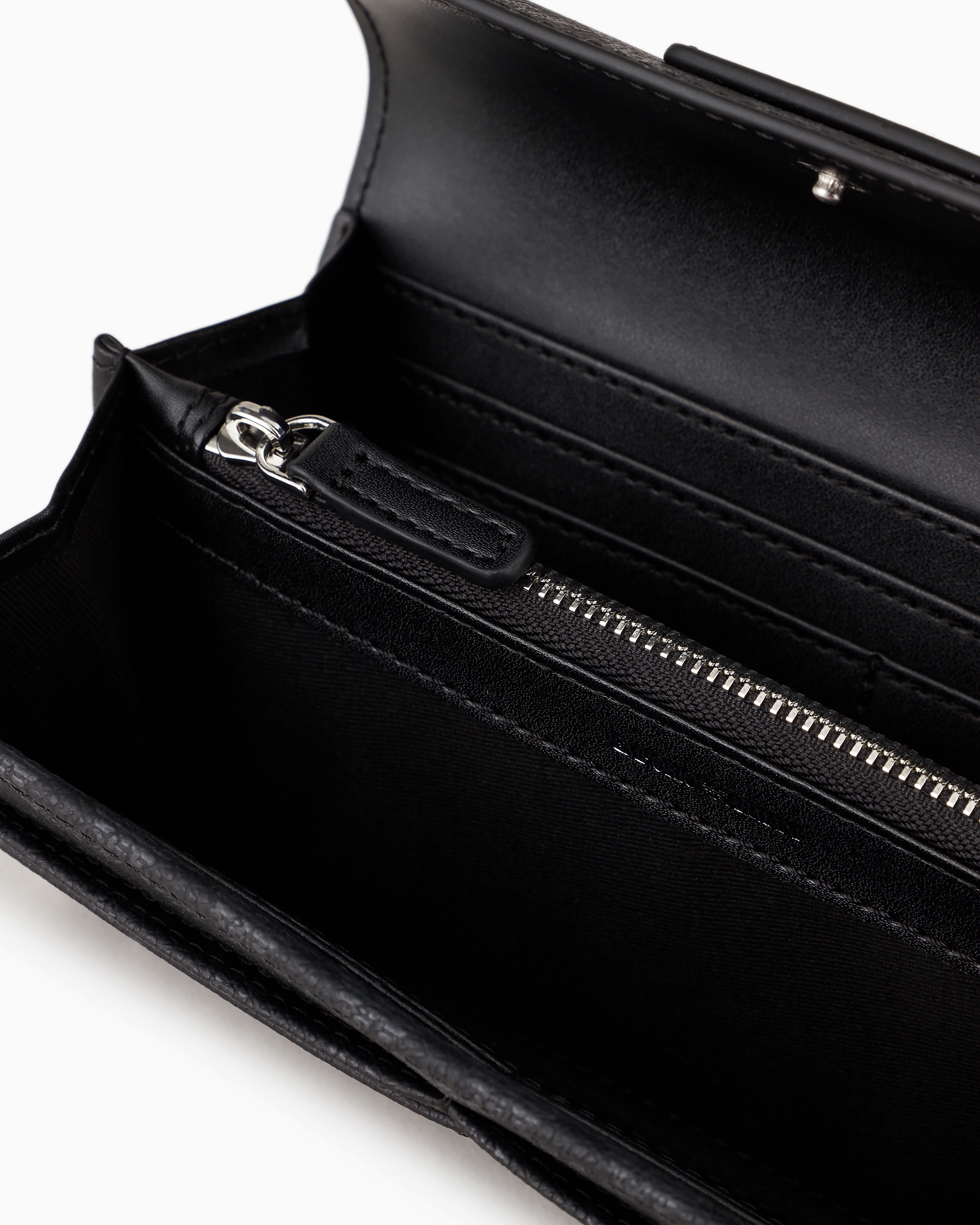 Emporio Armani All-over Eagle Wallet With Flap In Pattern