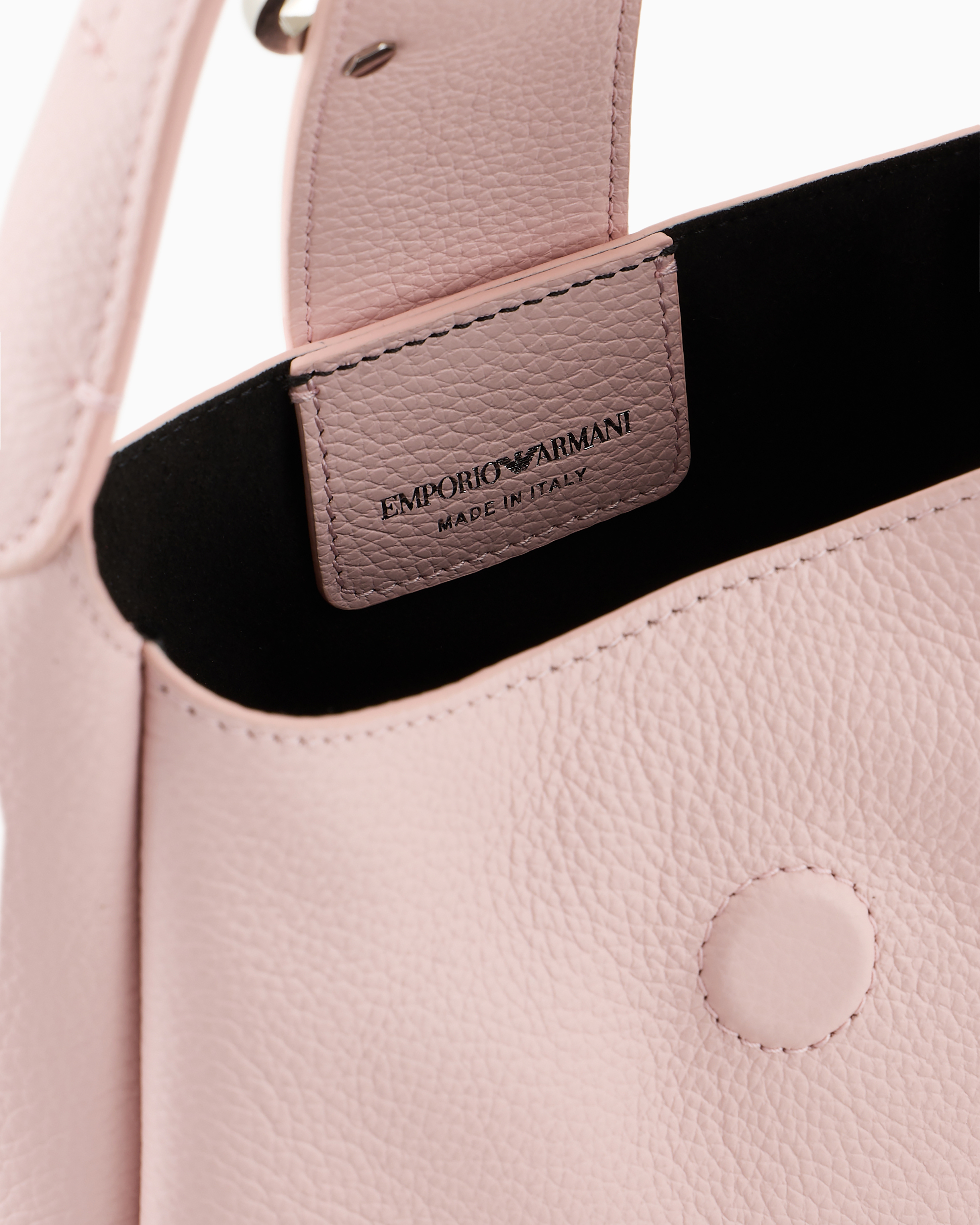 Emporio Armani Eagle-plaque Leather Shoulder Bag In Rosa Chiaro