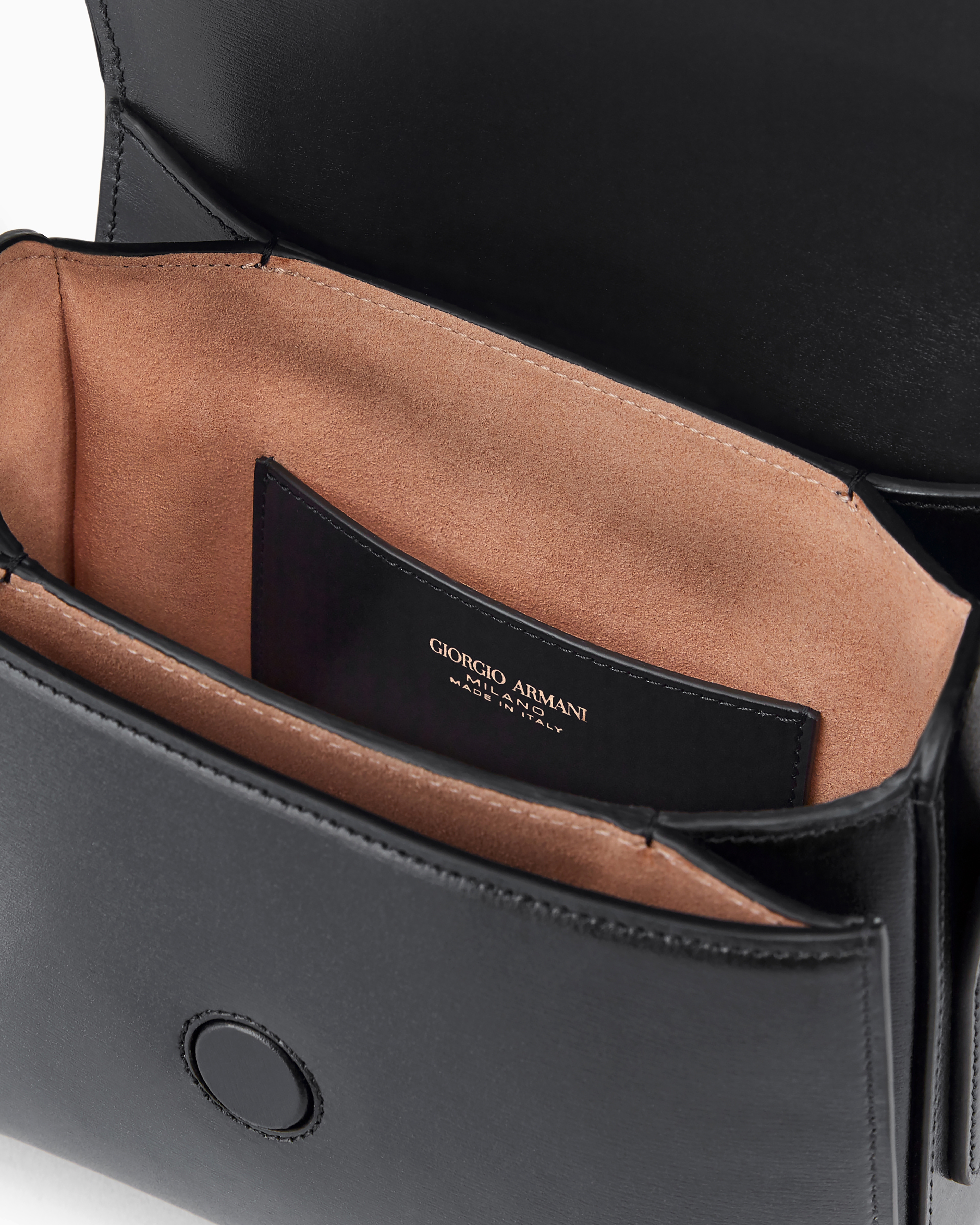 Giorgio Armani Official Store Small Palmellato-leather La Prima Bag In Black