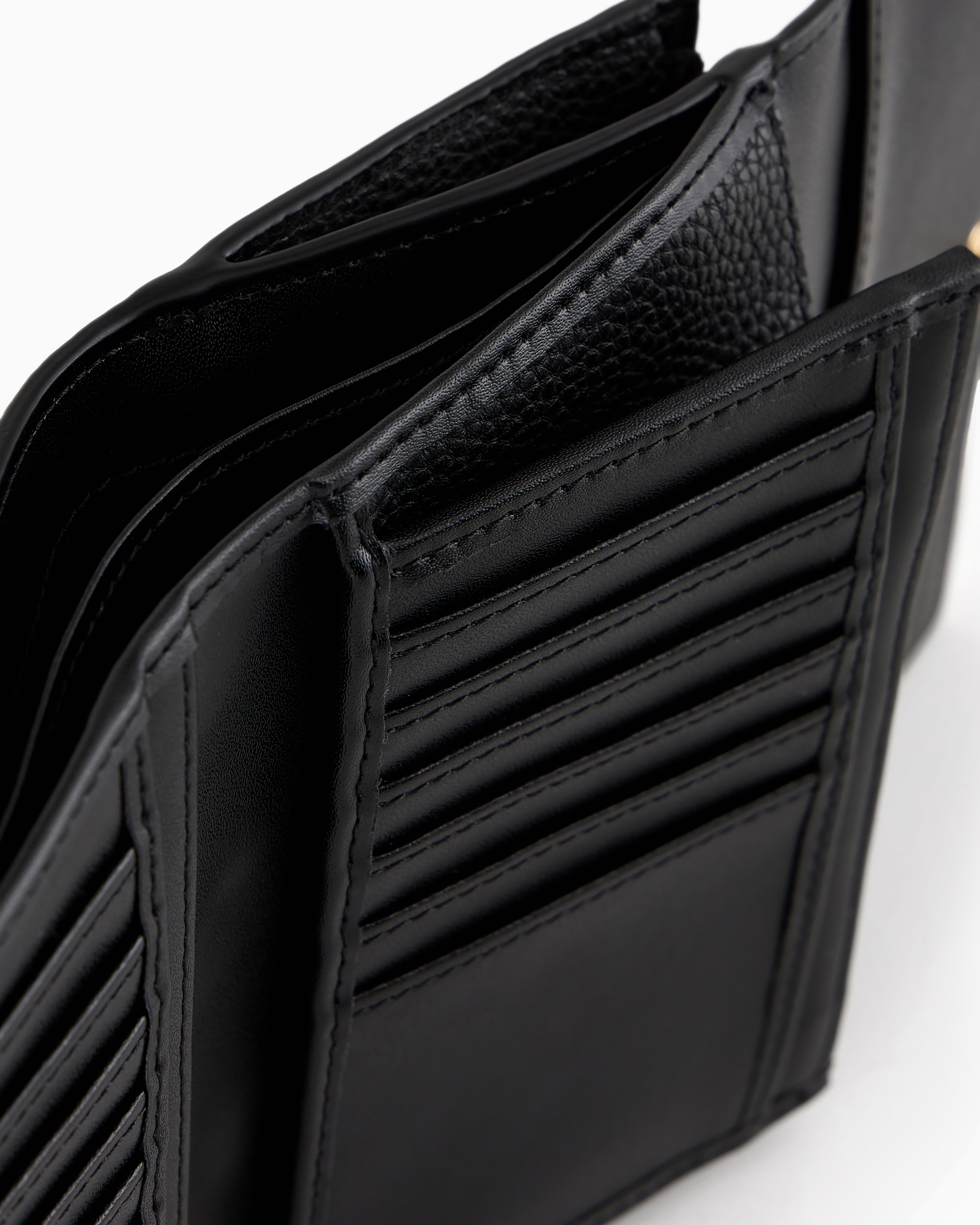 Emporio Armani Official Store Myea Bifold Wallet With Deer Print In Black