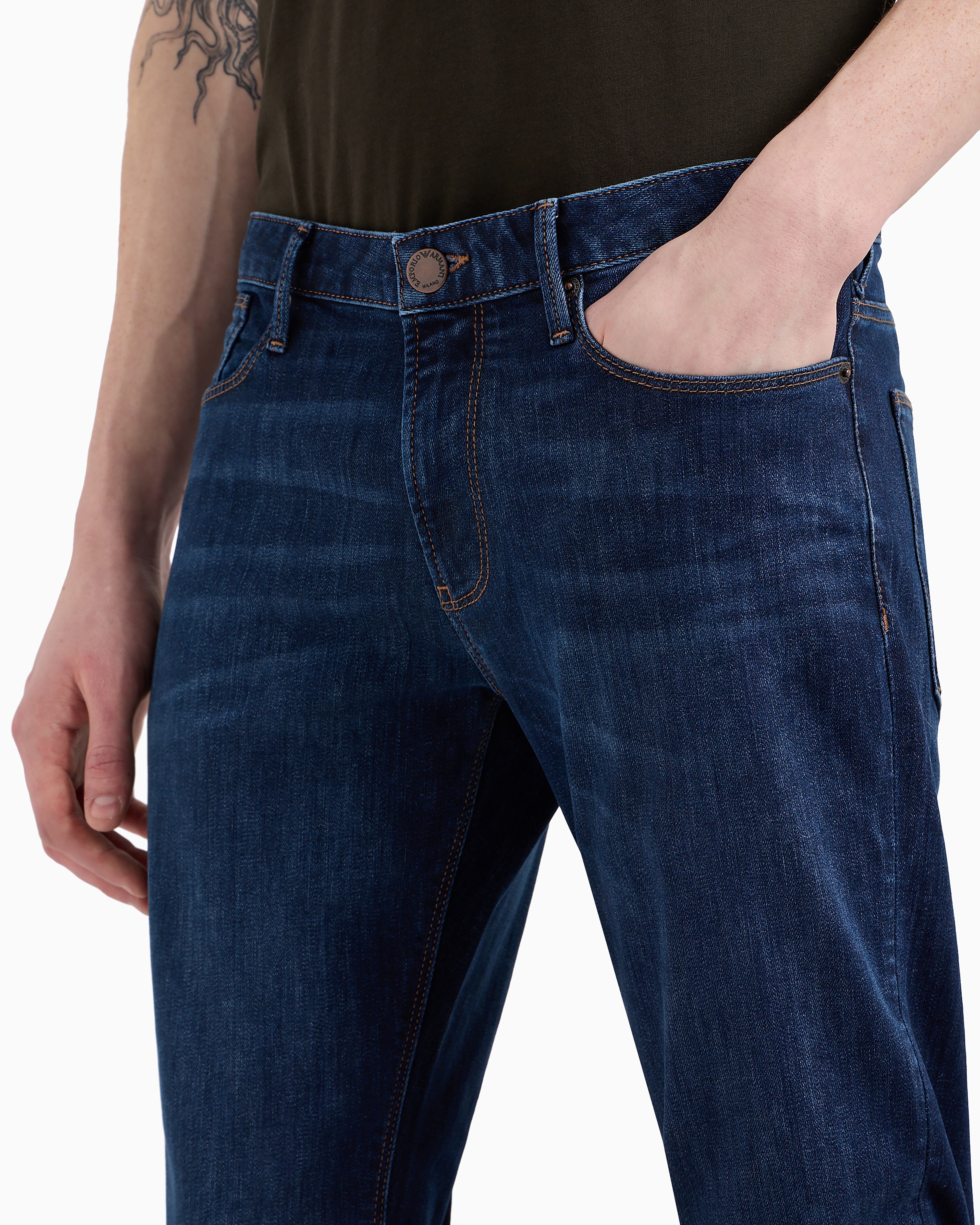 Emporio Armani J75 Slim-fit Selvedge Denim Jeans In Blue