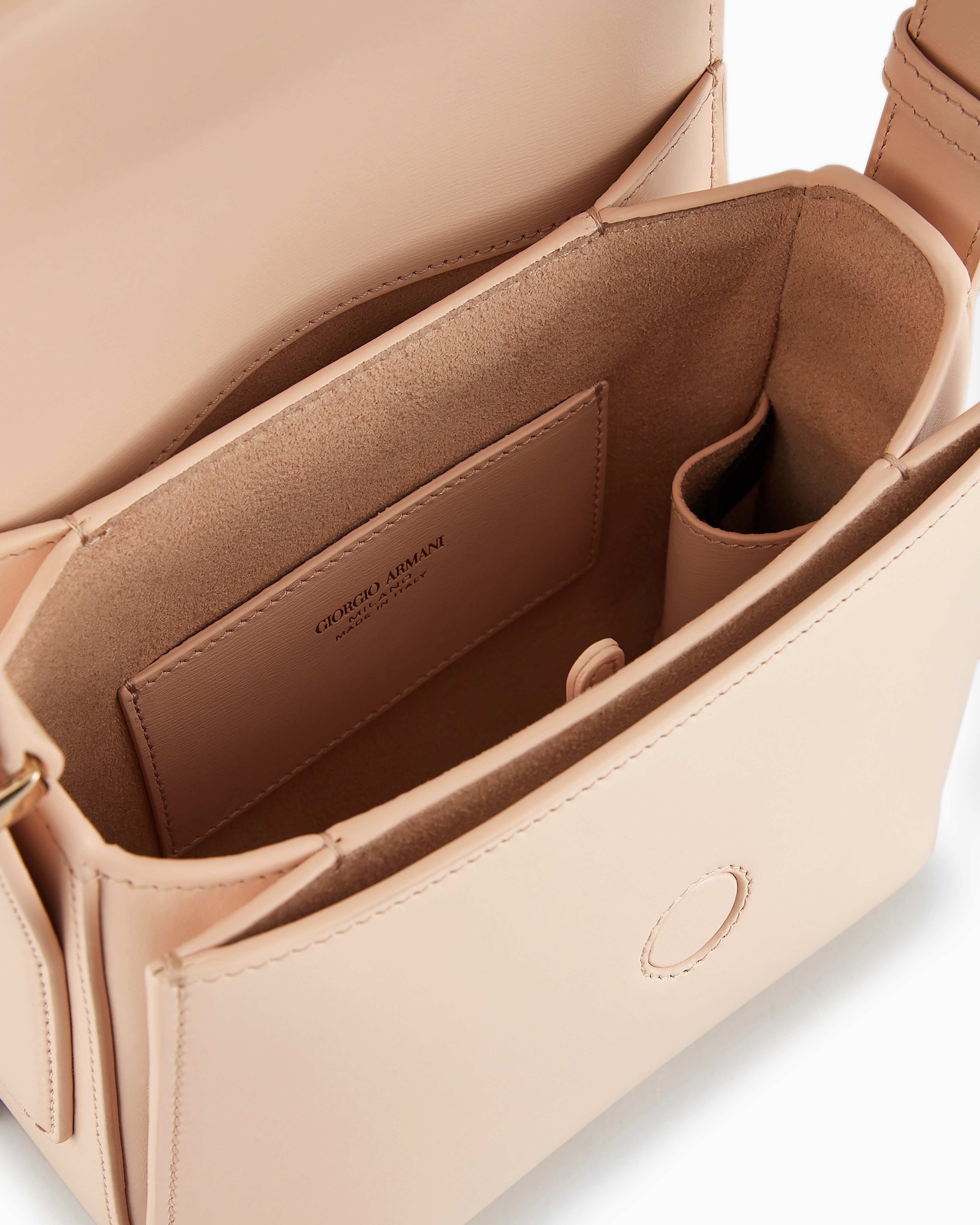 Giorgio Armani Official Store Small Palmellato-leather La Prima Bag In Nude