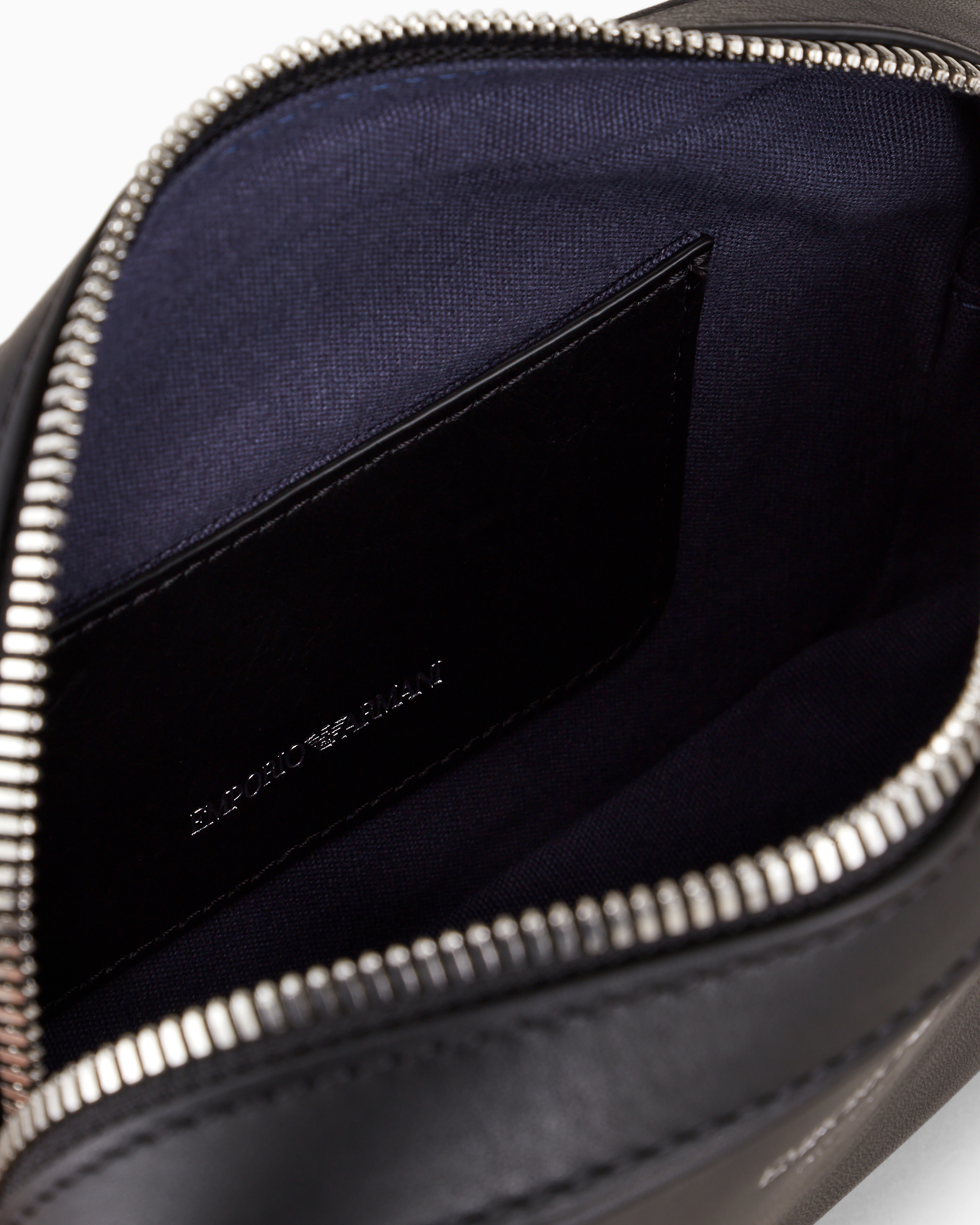 Emporio Armani Faux-leather Camera Case With Shoulder Strap In Black