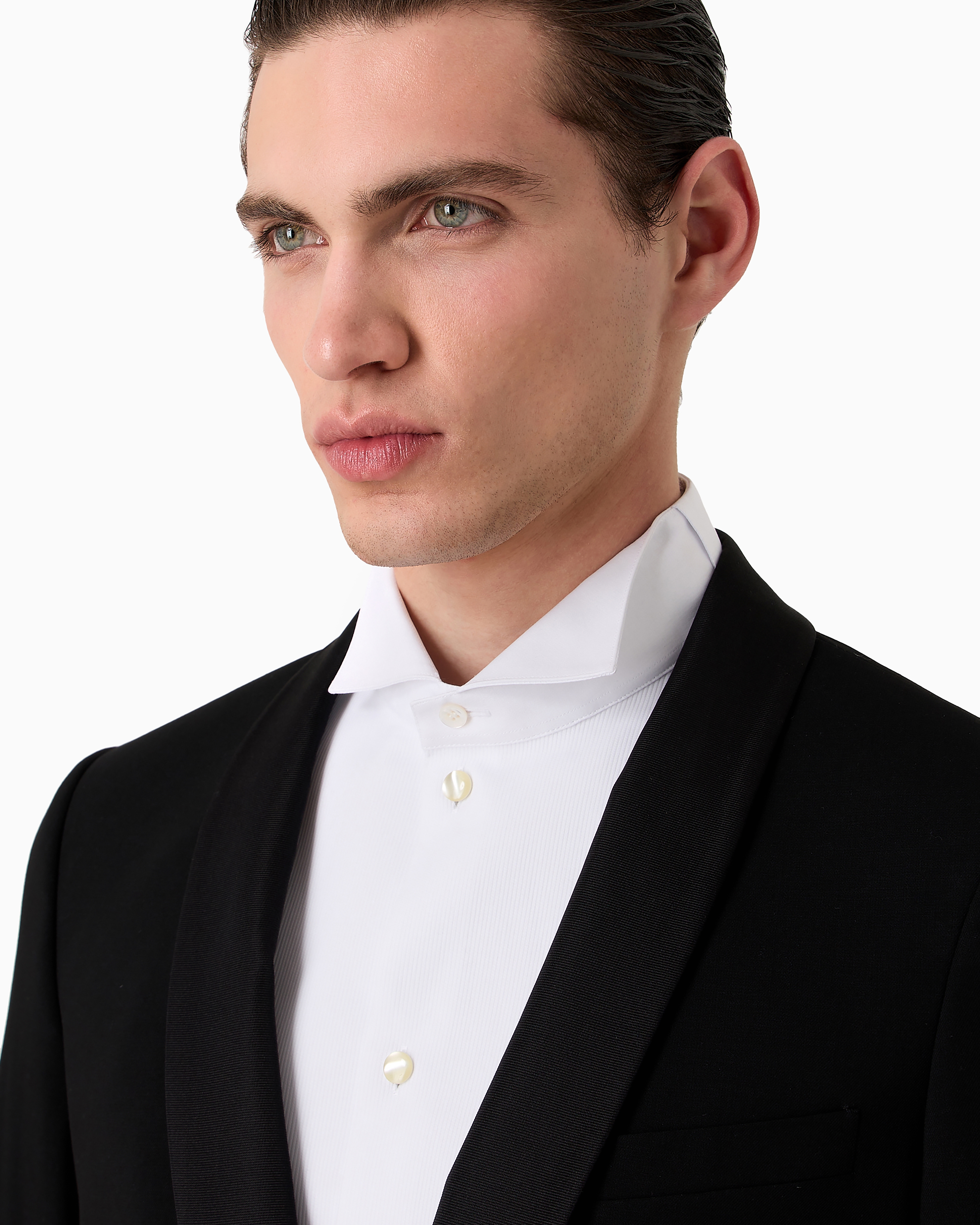 Giorgio Armani Wool Single-breasted Suit In Black
