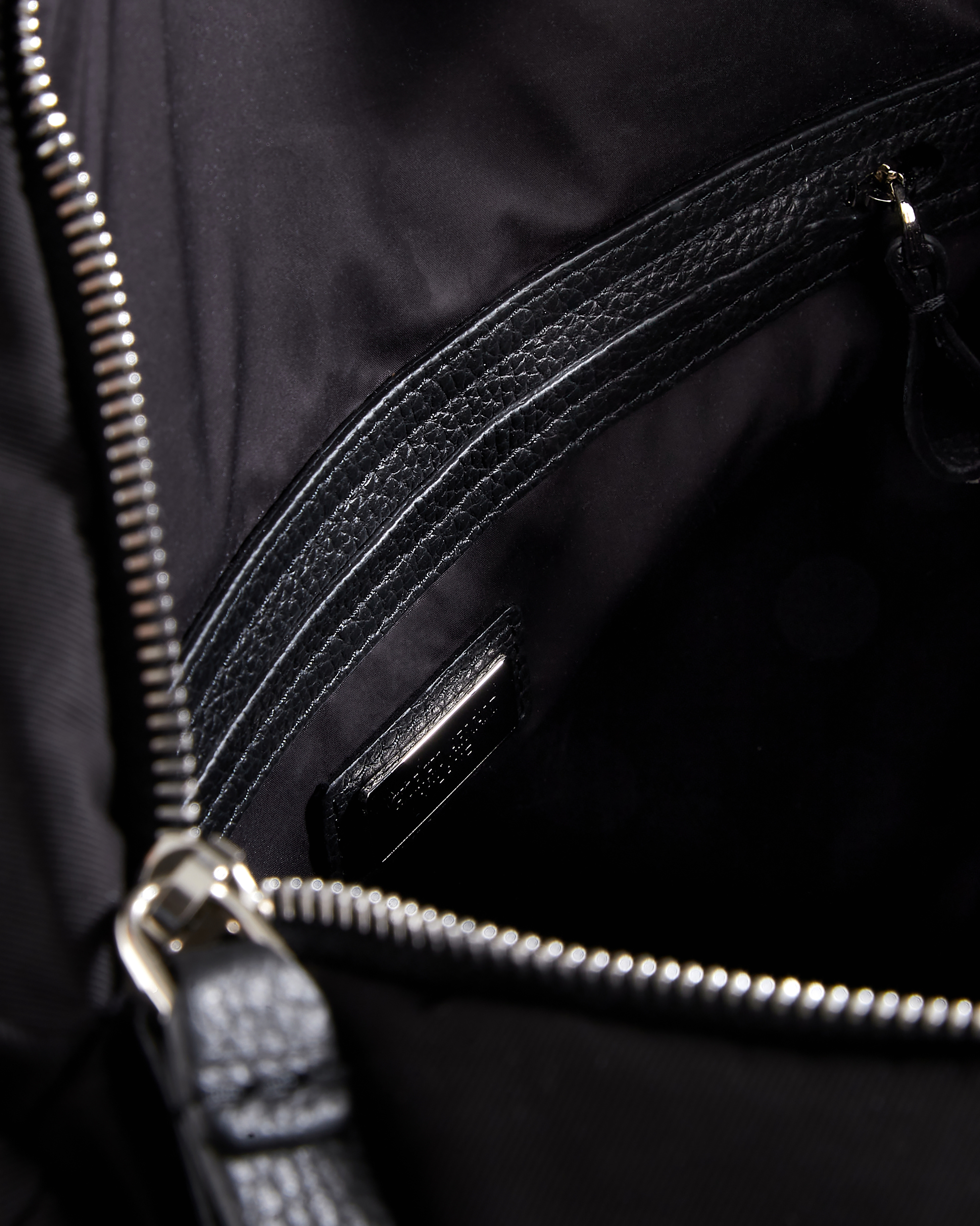 Giorgio Armani Official Store Armani Sustainability Values Nylon And Pebbled Leather Convertible Shopper Bag In Black