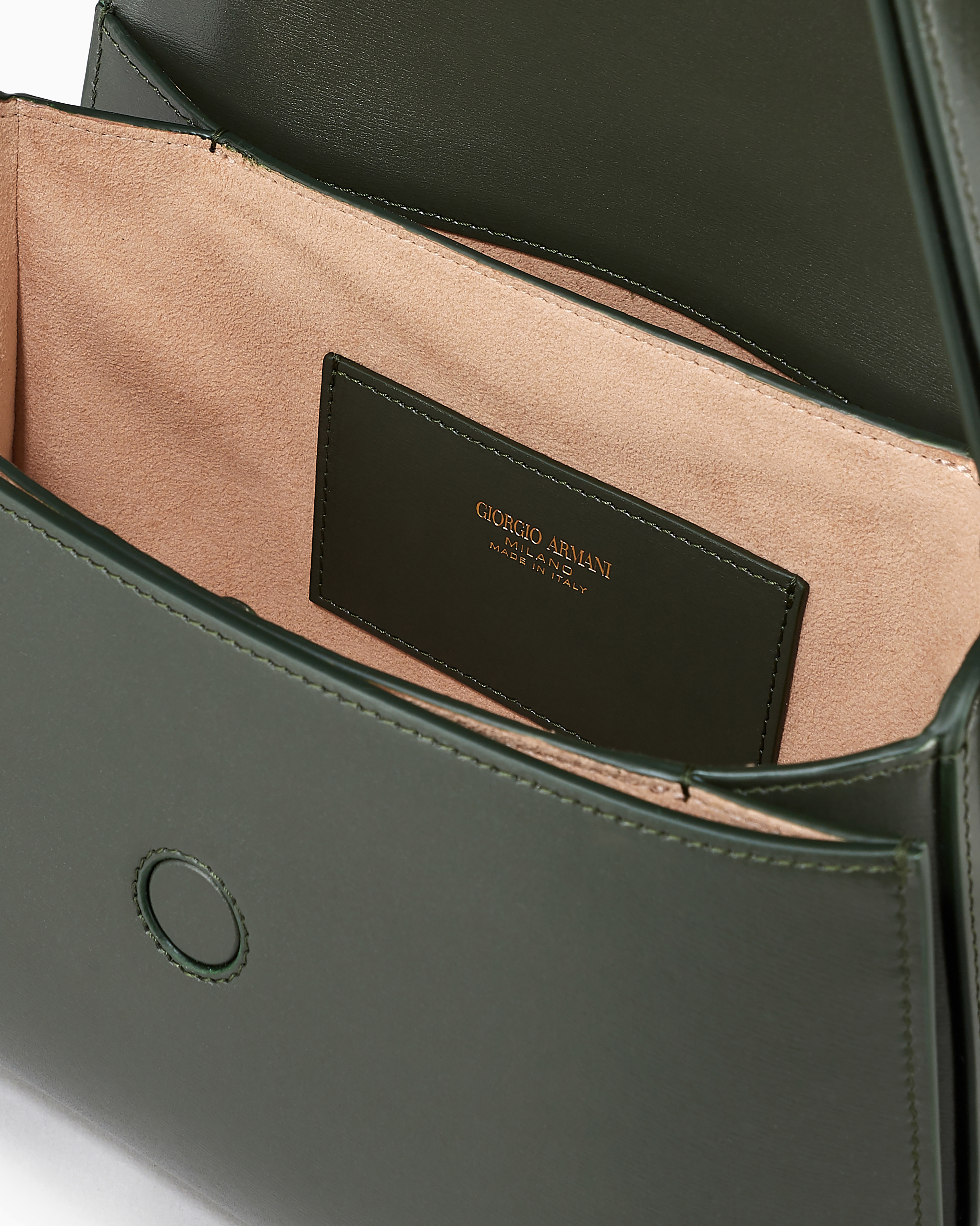 Giorgio Armani Large Palmellato Leather La Prima Bag In Green