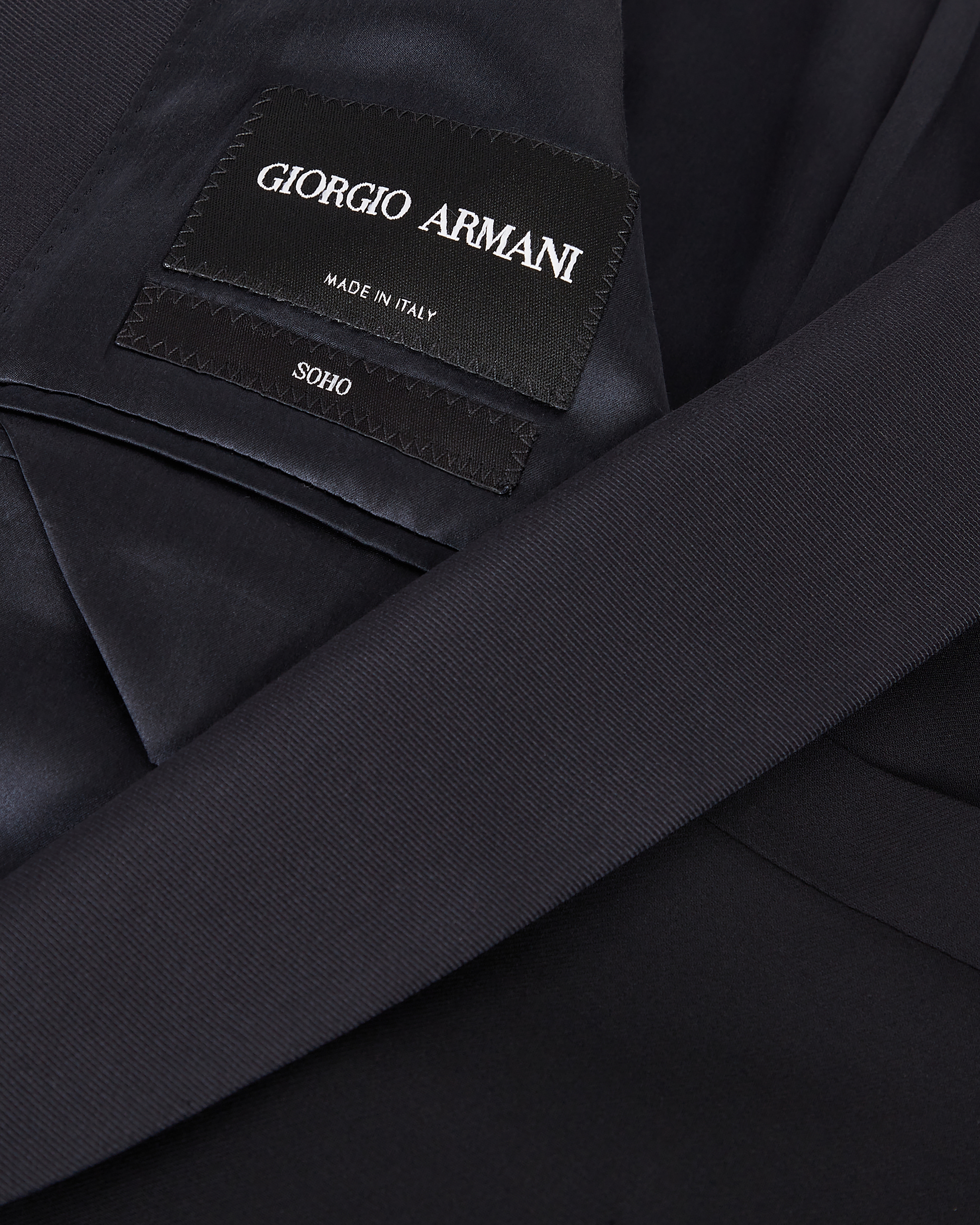 Shop Giorgio Armani Soho Line Single-breasted Tuxedo In Wool Crêpe In Navy Blue