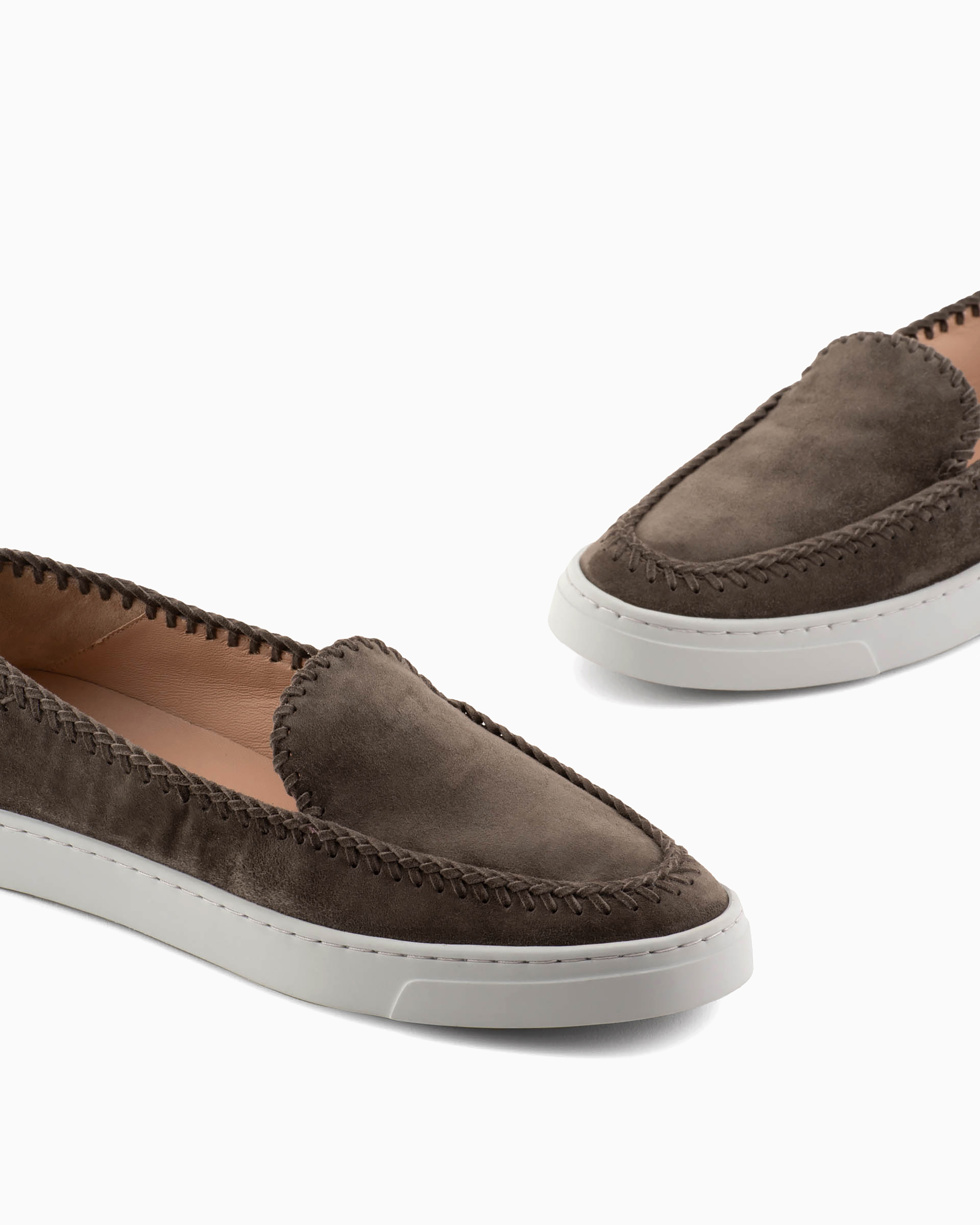 GIORGIO ARMANI GALLERIA 3 SUEDE SLIP-ONS 