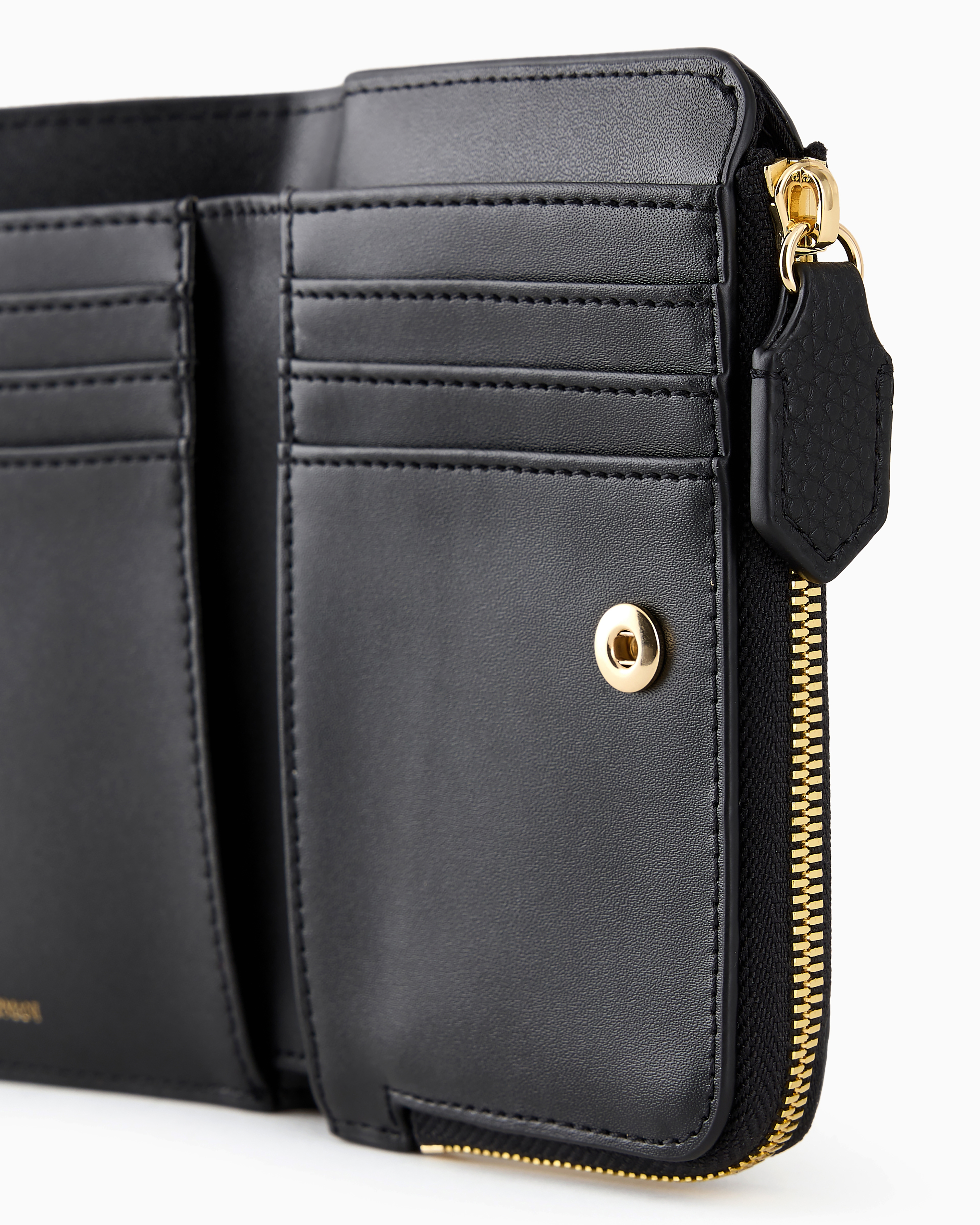 Emporio Armani Official Store Deer-print Myea Wallet With Coin Purse In Black
