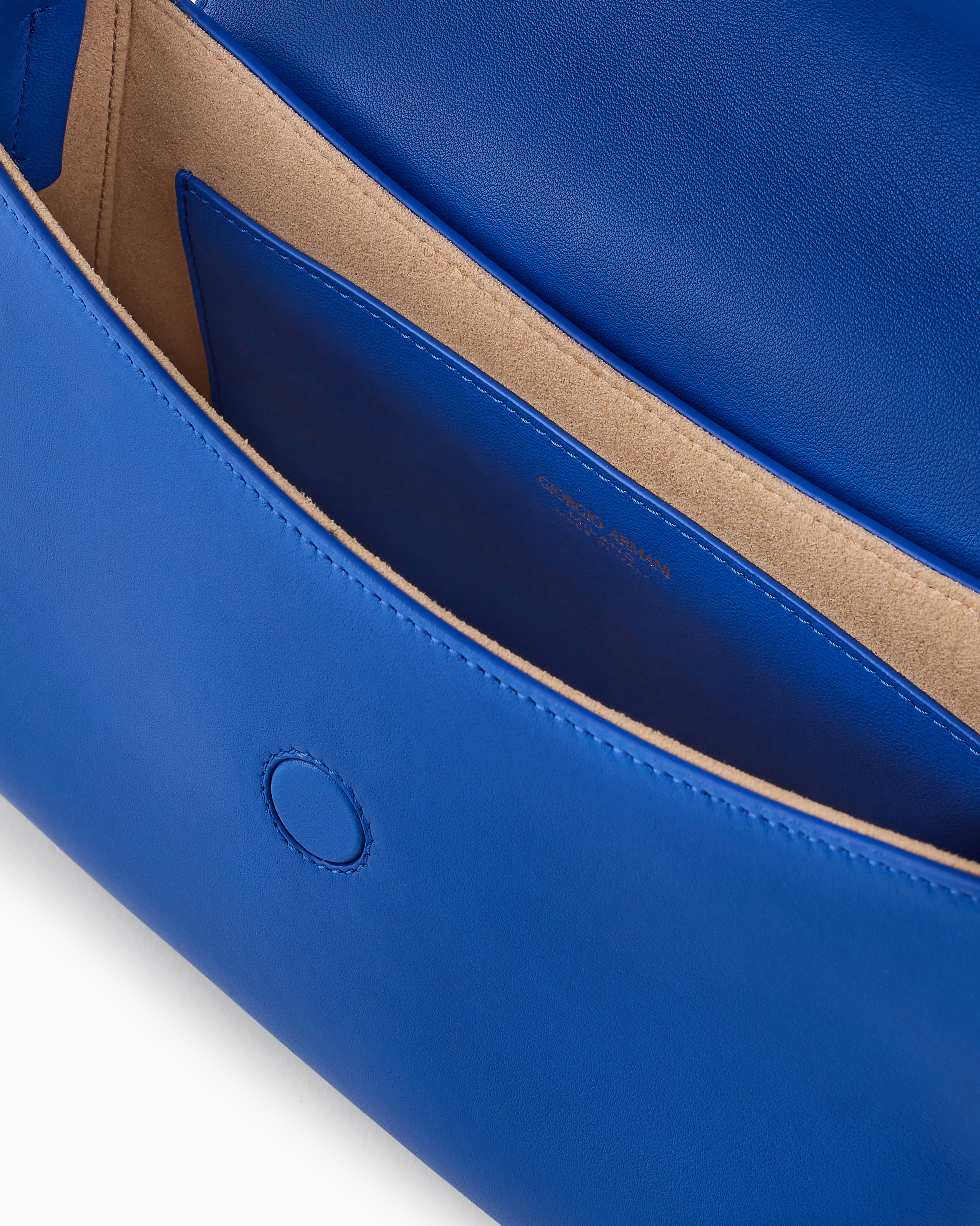 Giorgio Armani Small La Prima Soft Nappa Leather Handbag In Blue
