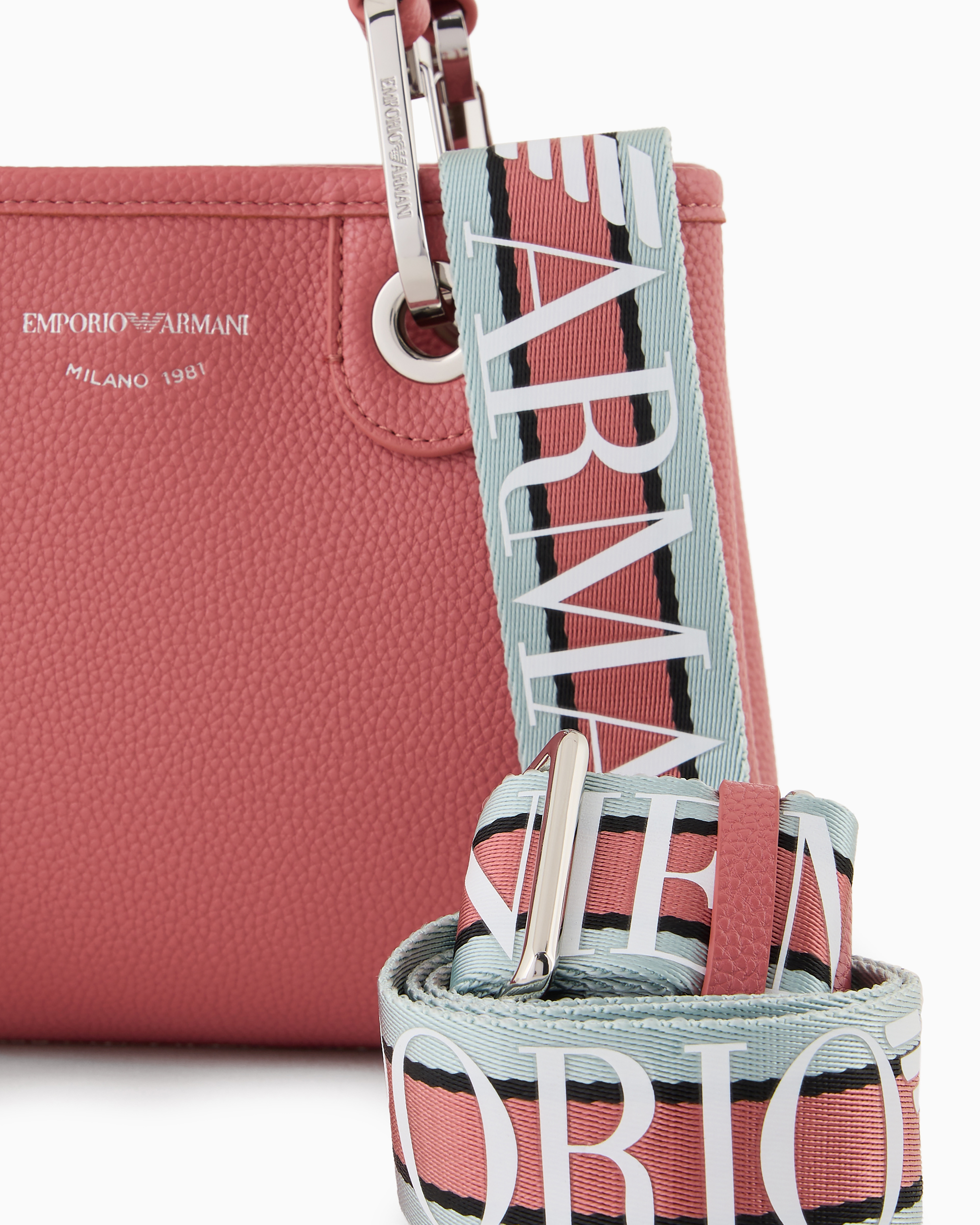 Emporio Armani Official Store Deer-print Myea Mini Bag In Powder Pink