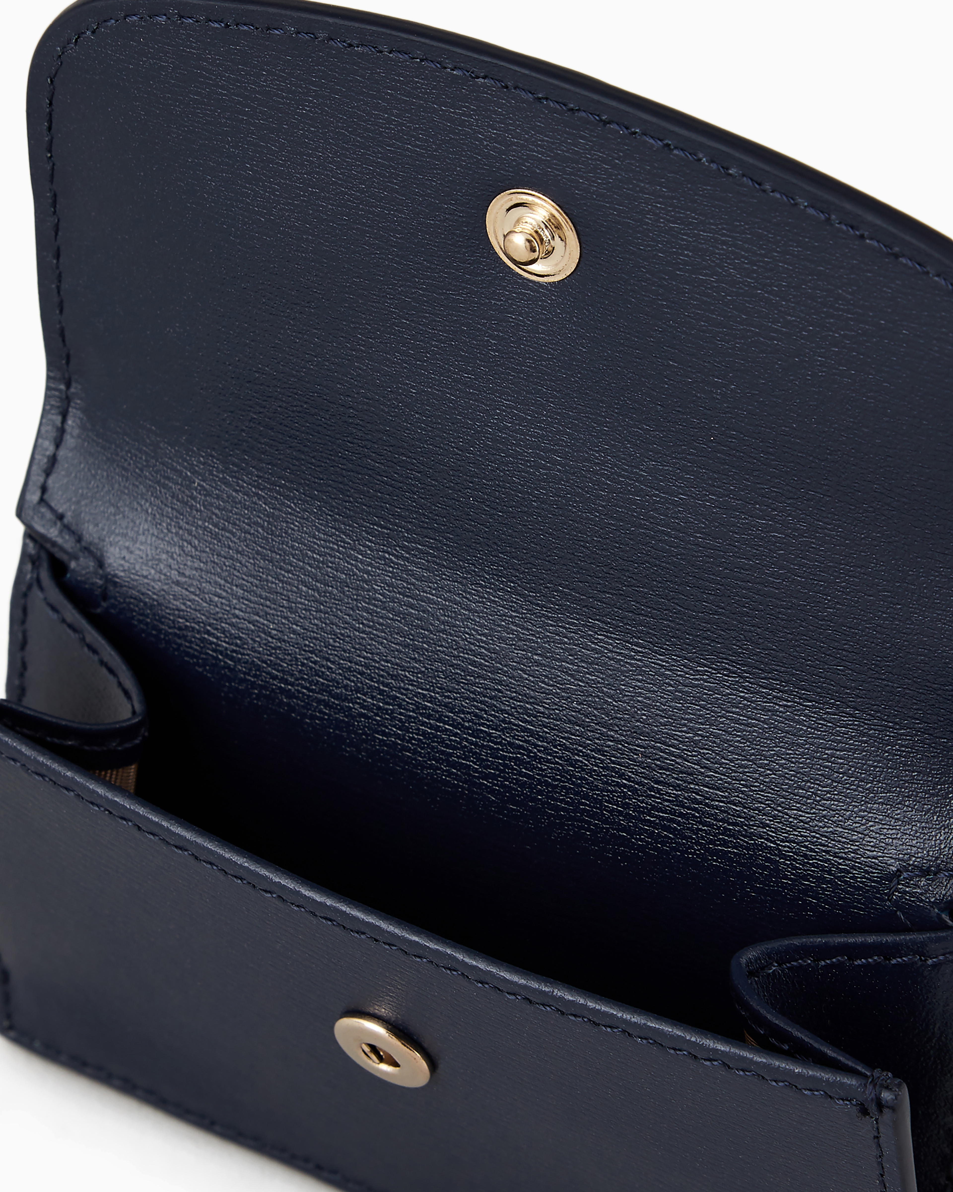 Giorgio Armani Mini La Prima Trifold Wallet In Palmellato Leather In Blue