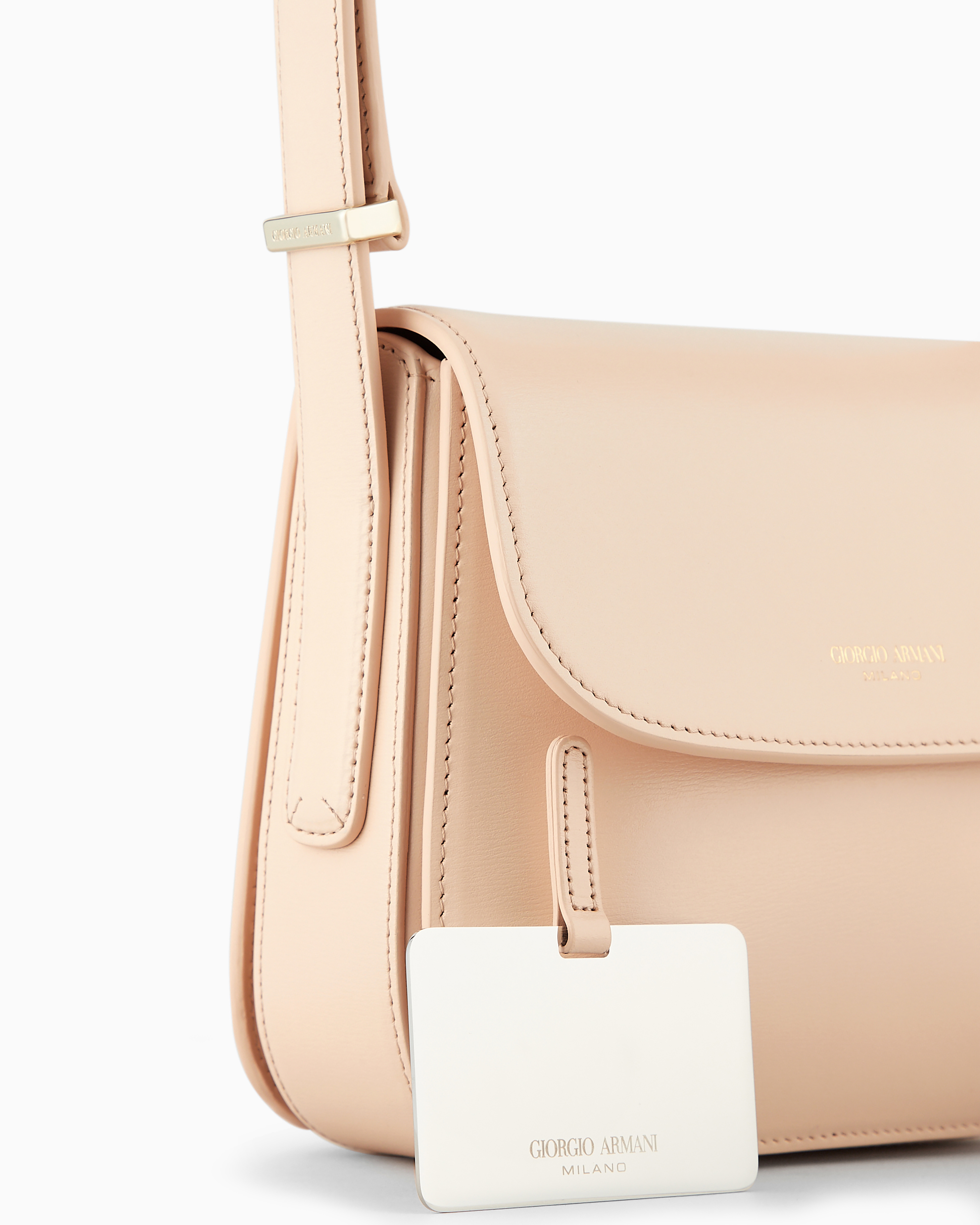 Giorgio Armani Official Store Small Palmellato-leather La Prima Bag In Nude