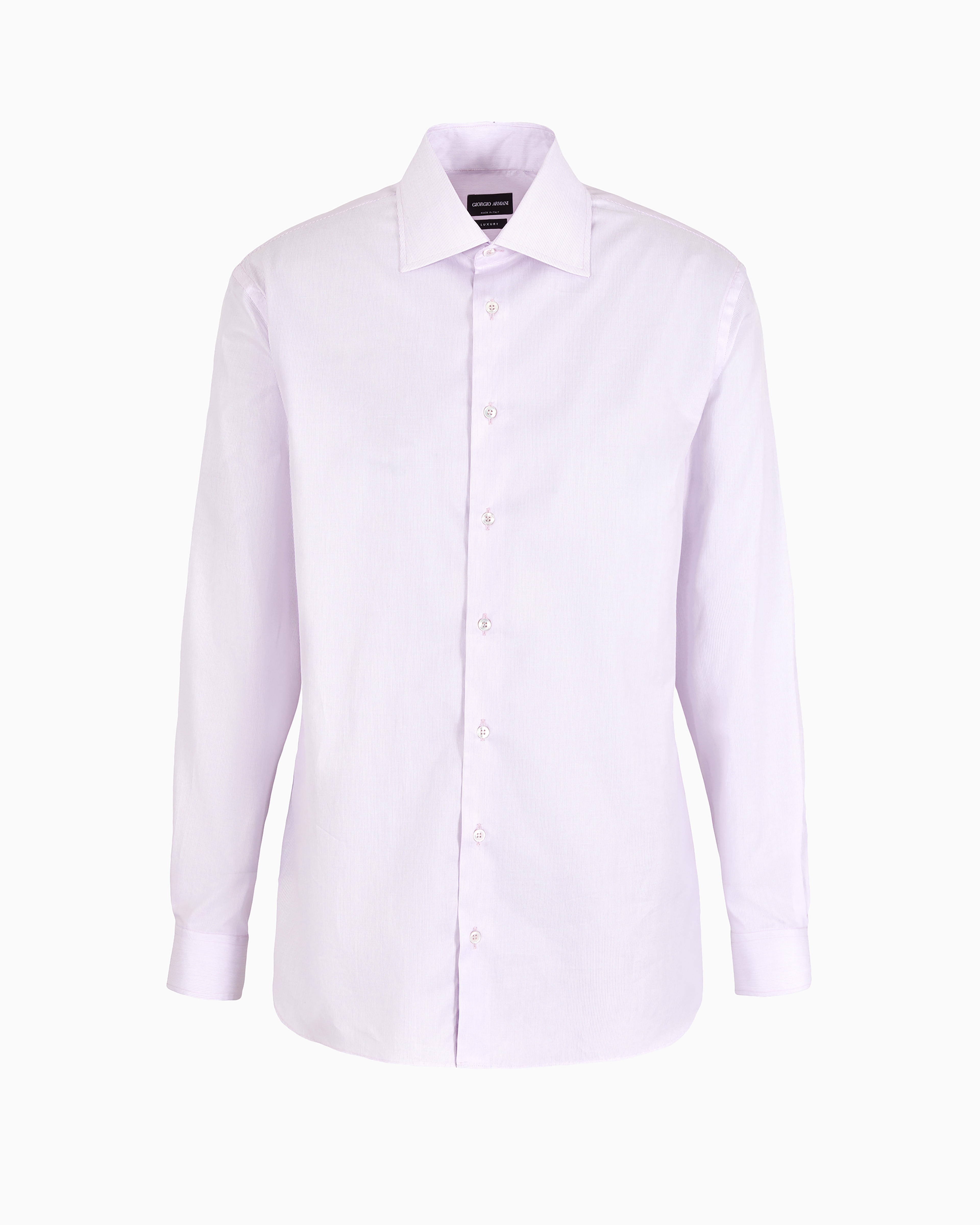 Giorgio Armani Official Store Regular-fit Shirt In Micro-striped Luxury Cotton In Pink