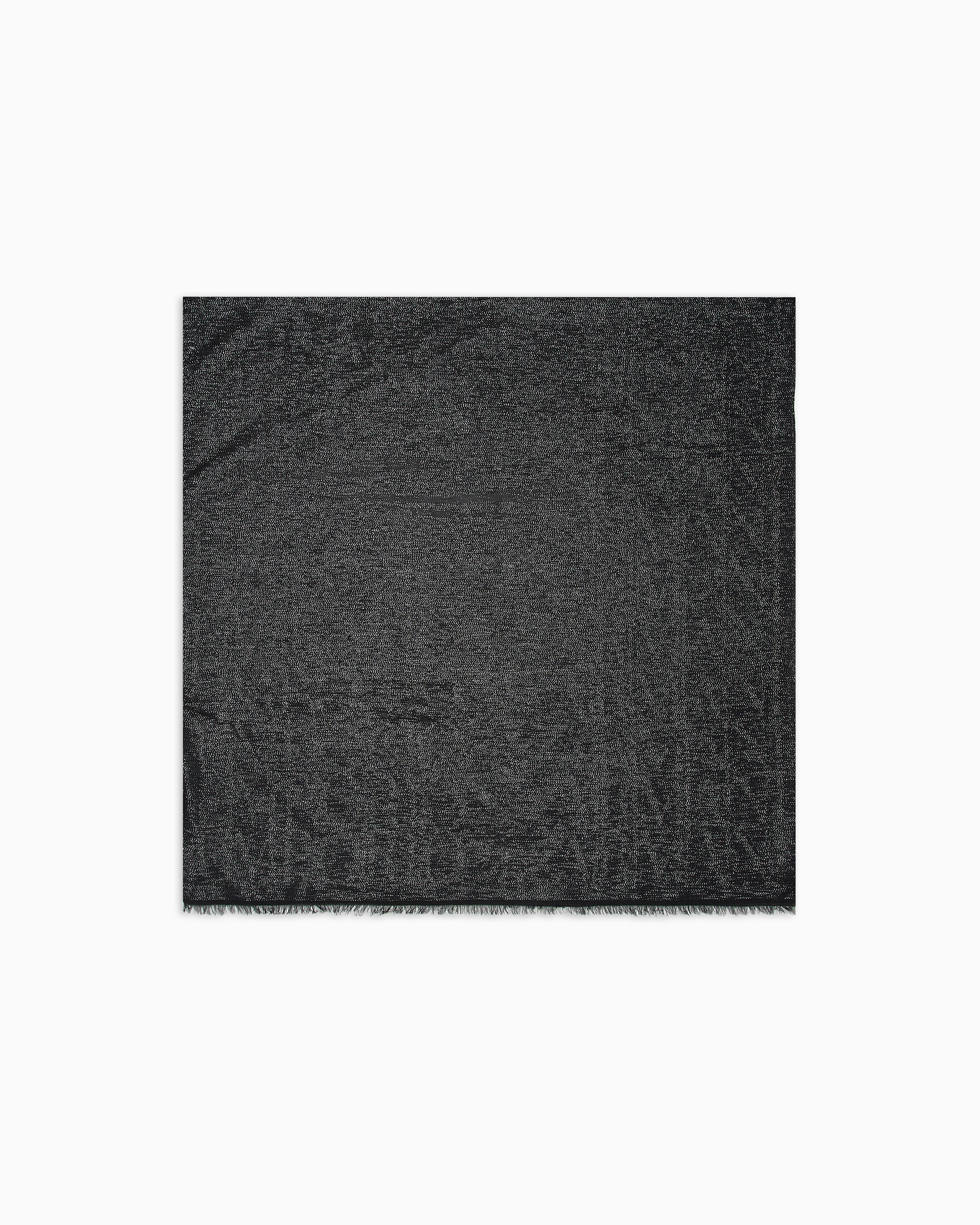 Emporio Armani Official Store Modal Blend Stole With Tone-on-tone Jacquard Lettering In Deep Black
