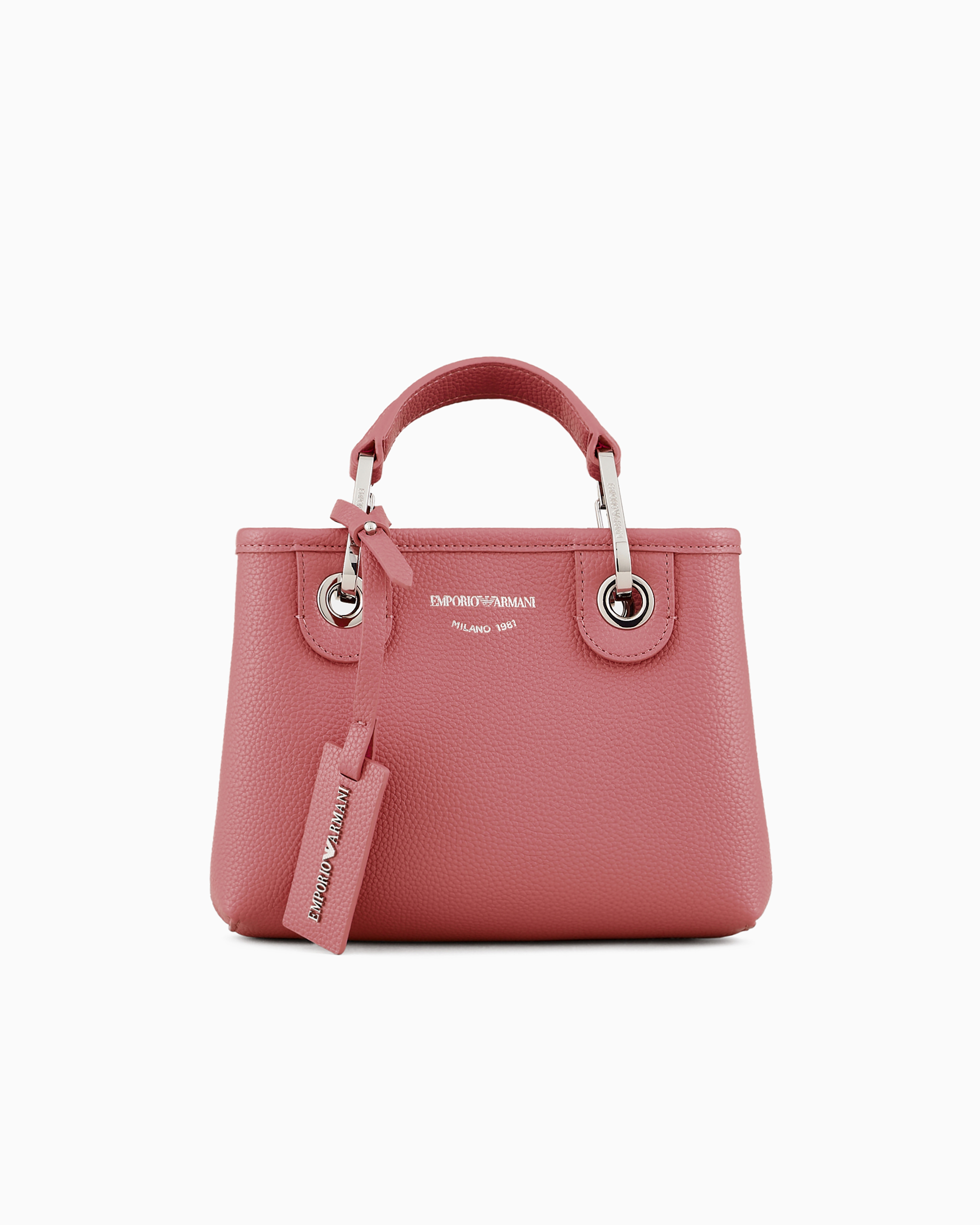 Emporio Armani Official Store Deer-print Myea Mini Bag In Powder Pink