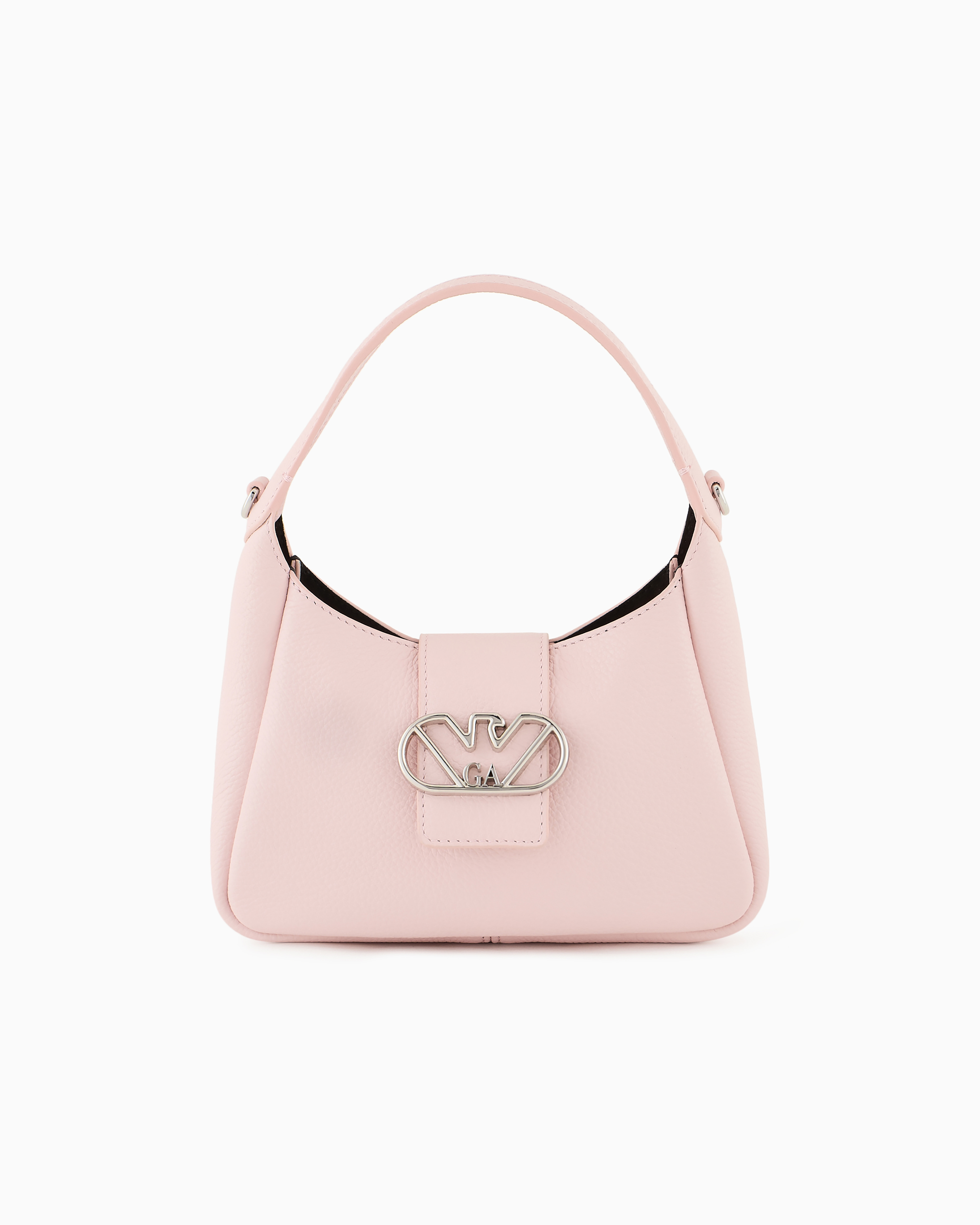 Emporio Armani Eagle-plaque Leather Shoulder Bag In Rosa Chiaro