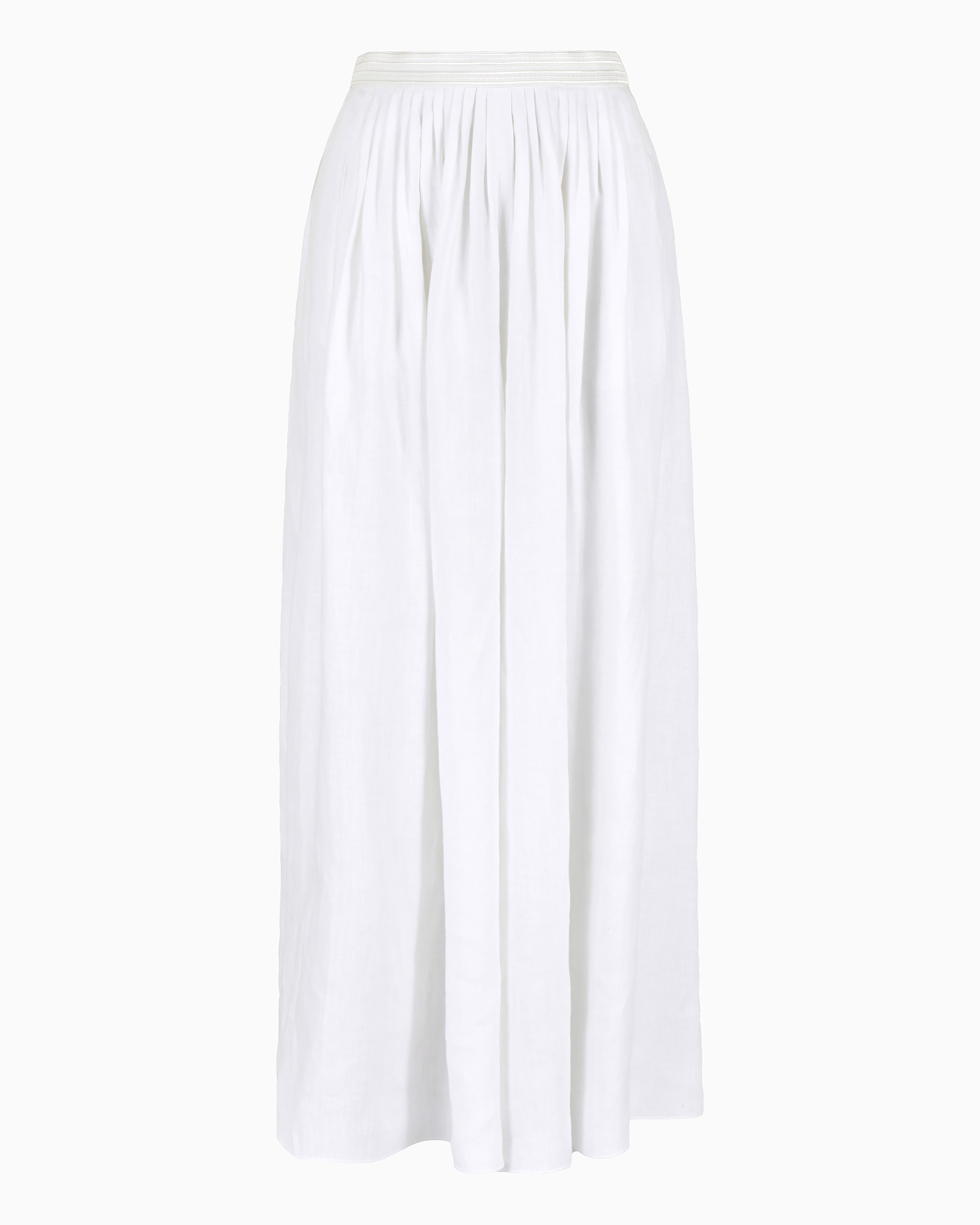 Giorgio Armani Official Store Asv Hemp Wide Trousers In White