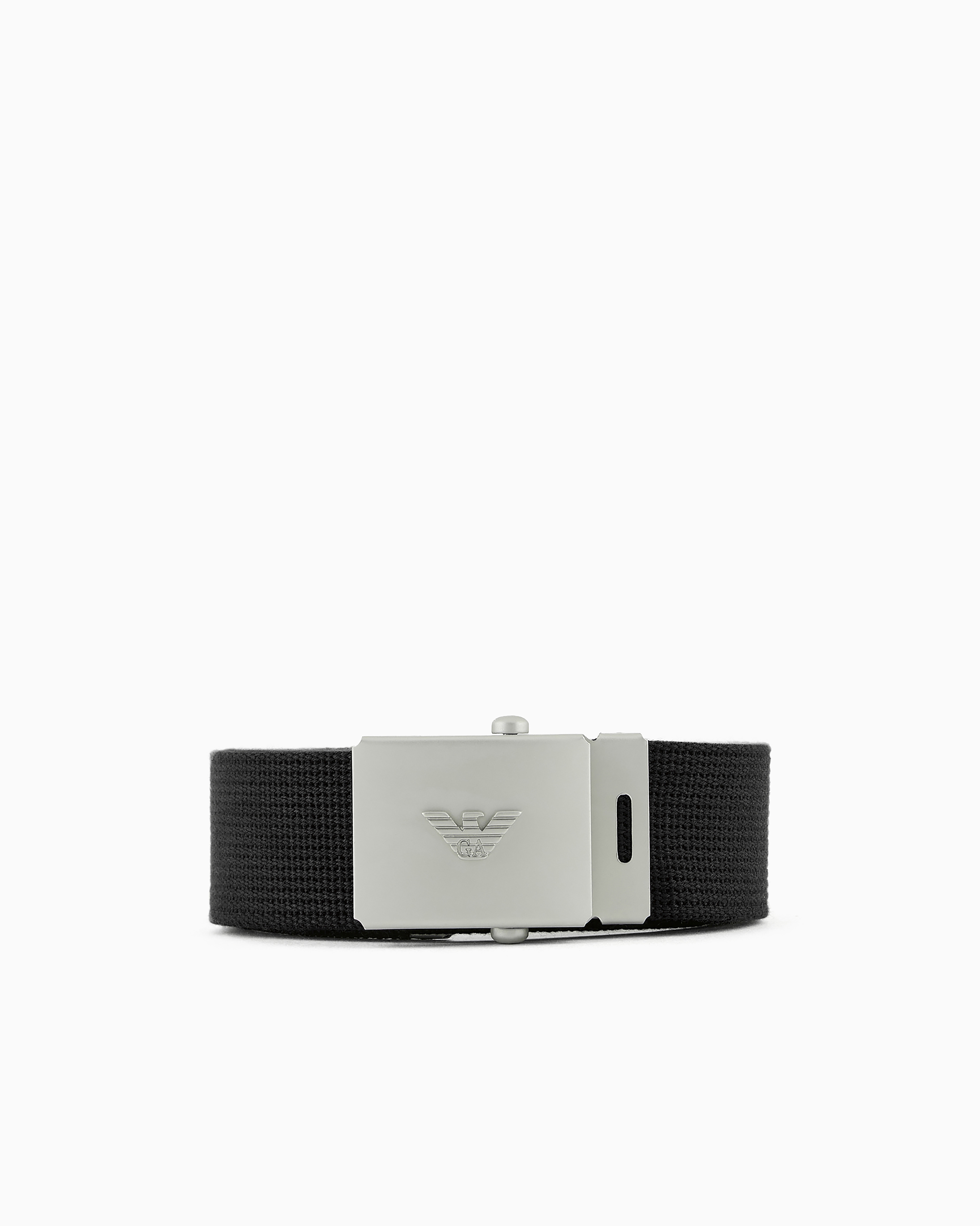 Shop Emporio Armani Asv Black Blue Capsule Collection Webbing Belt