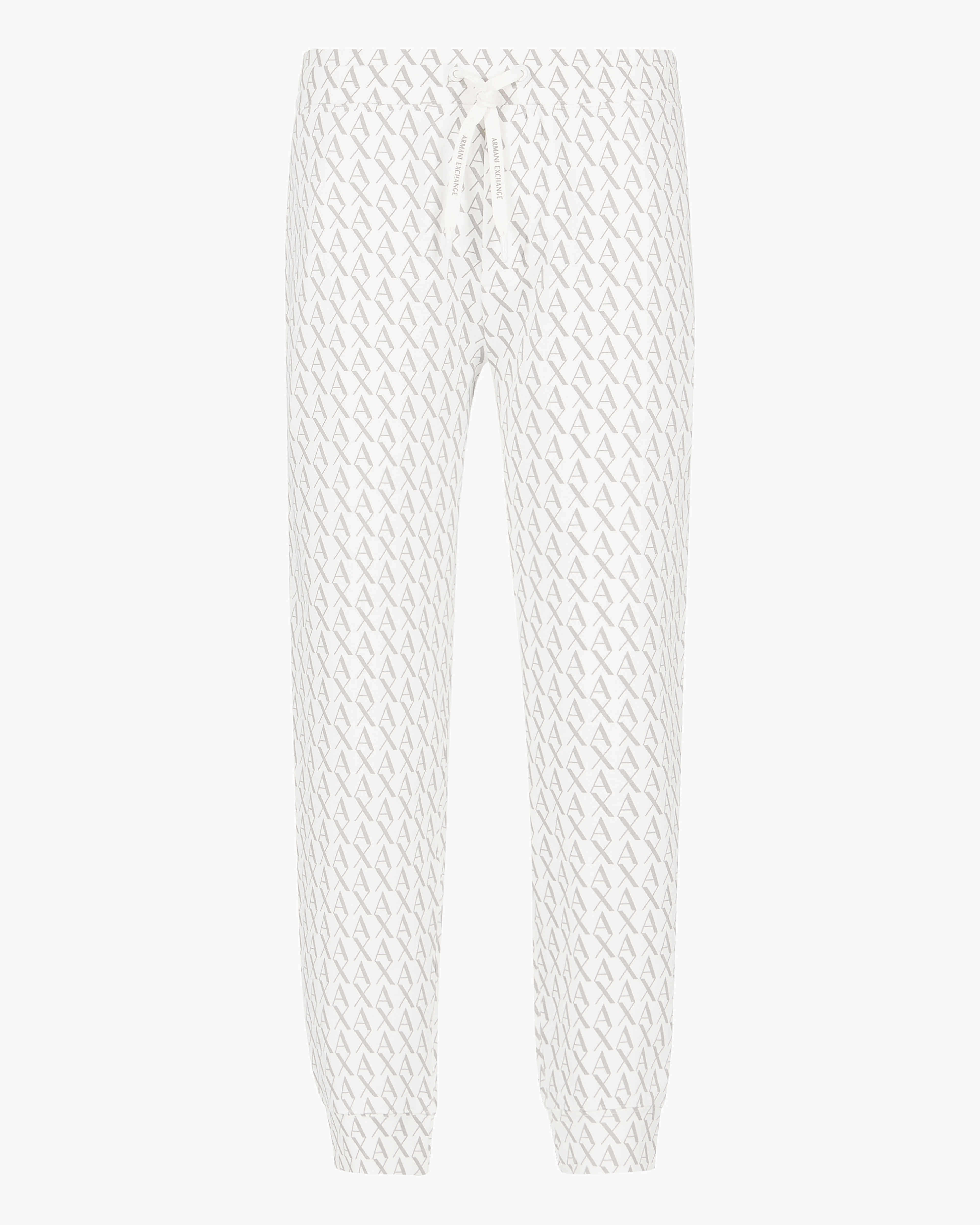 ARMANI EXCHANGE JOGGER PANTS IN FABRIC WITH ALLOVER LOGO PATTERN
