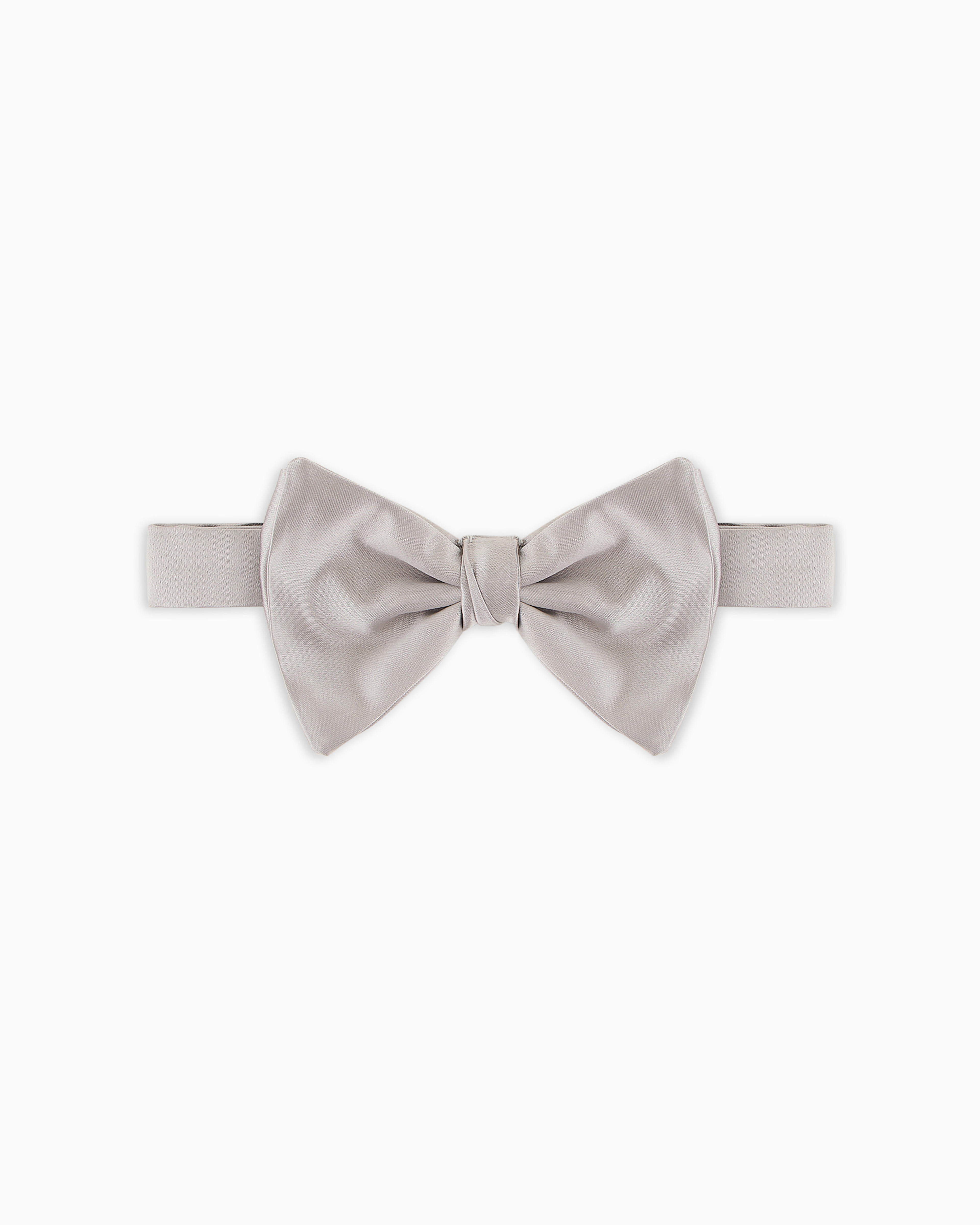 Emporio Armani Official Store Pure Silk Bow Tie With Jacquard Micro-motif In Silver